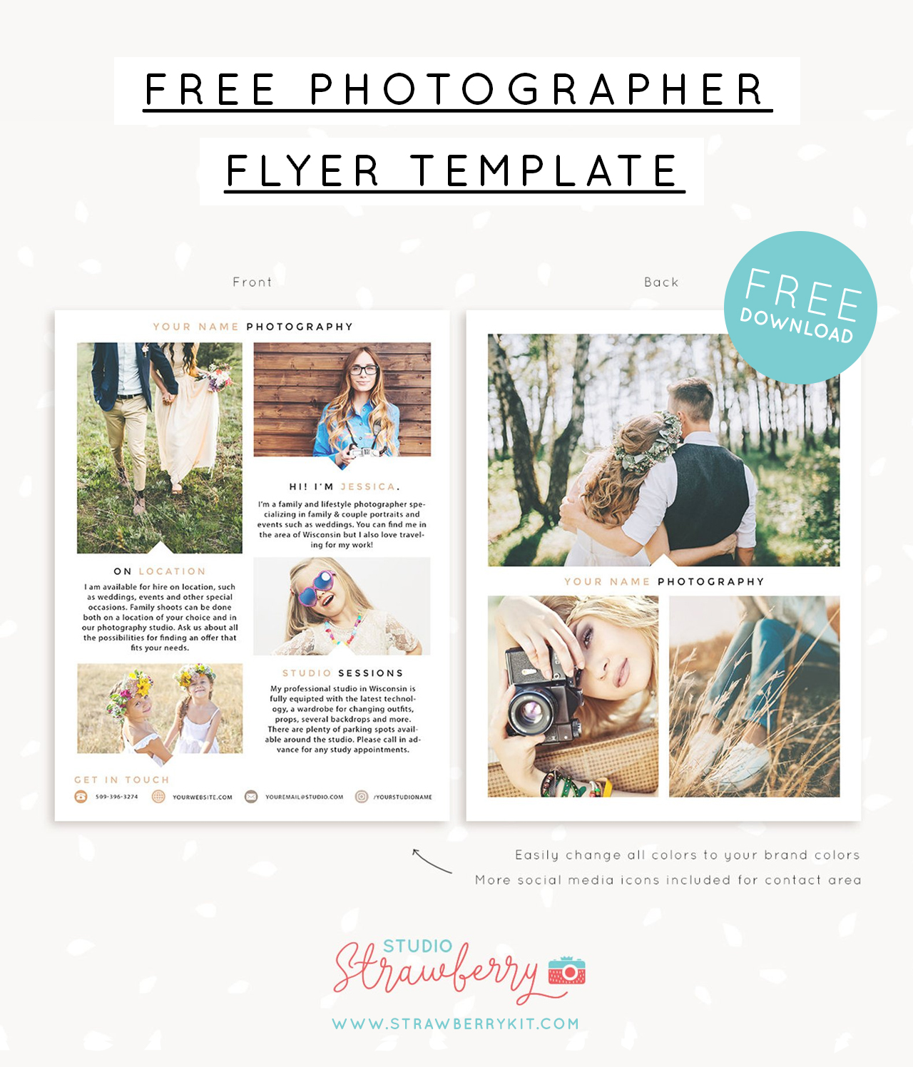 Free photographer flyer template
