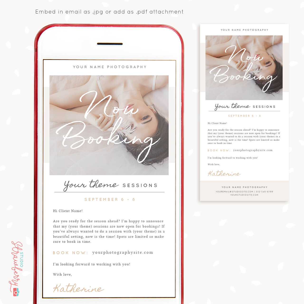 Now booking email template photographers