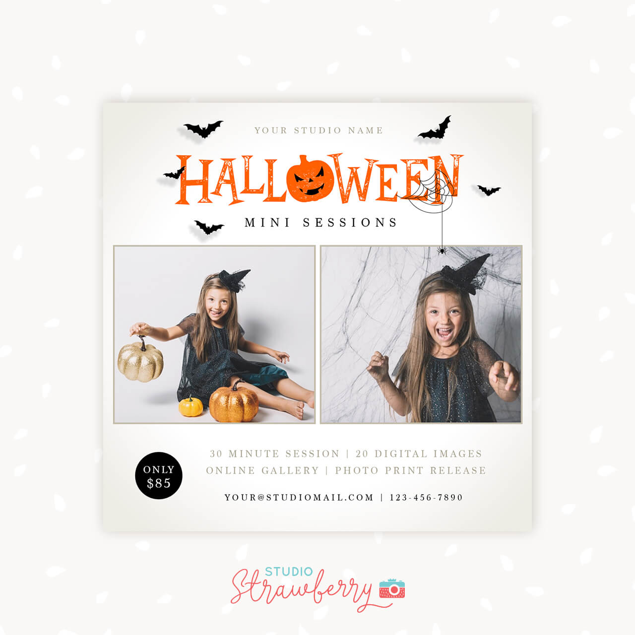 Halloween Mini Session Template For Photographer Strawberry Kit