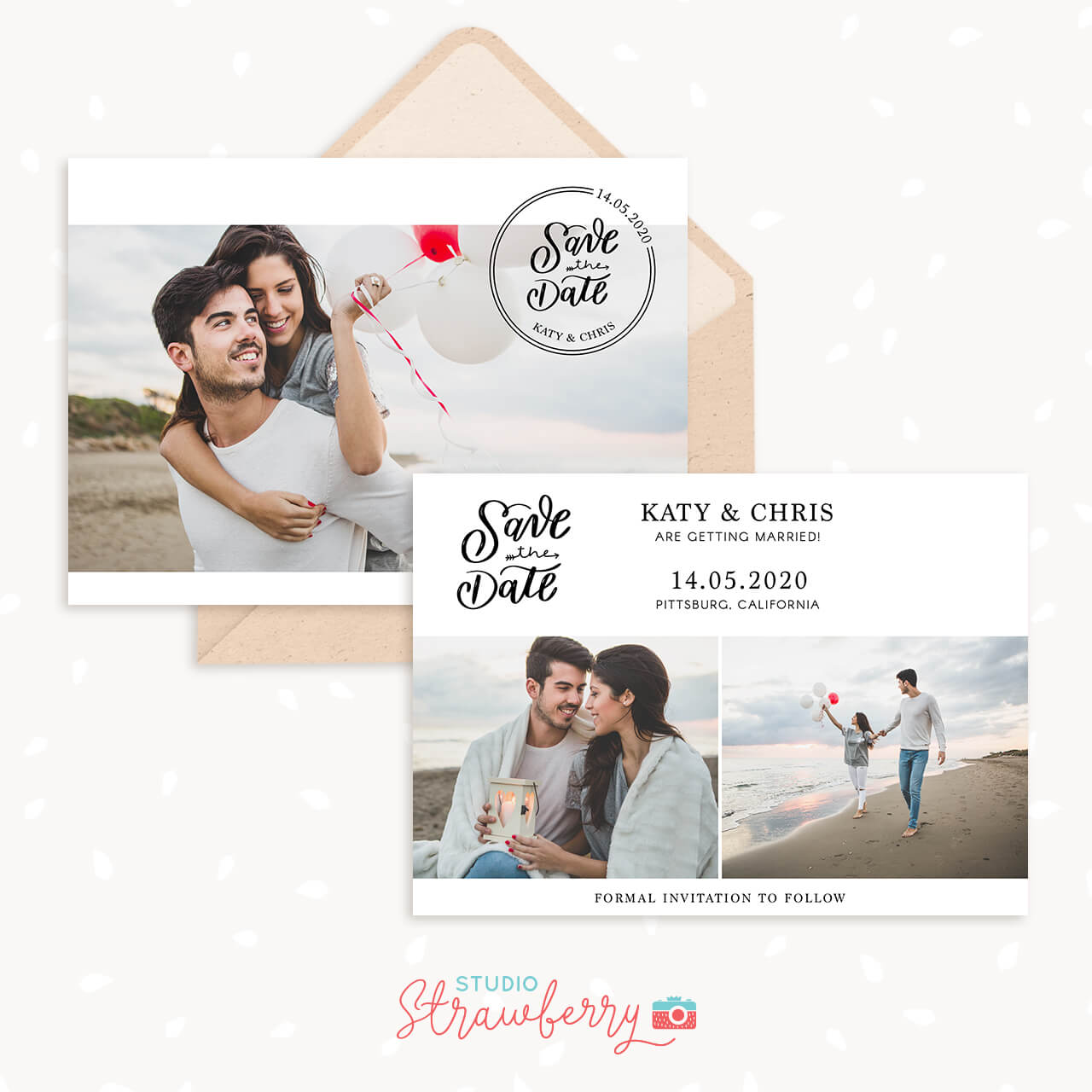 Save the date card photoshop template