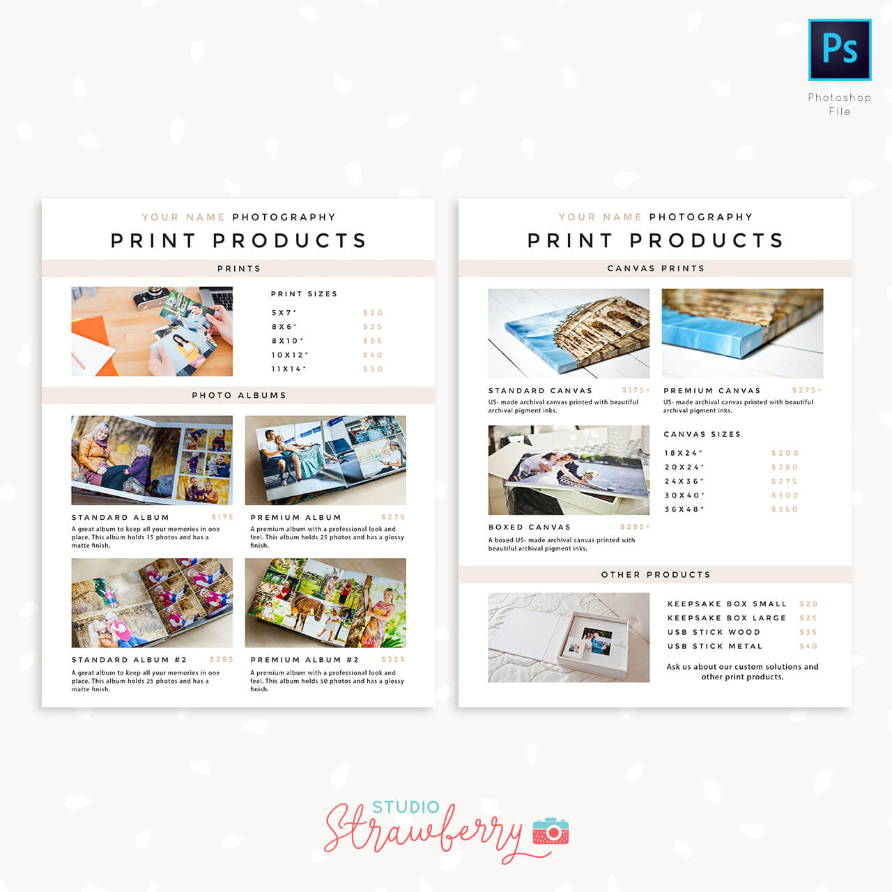 Photography Print Products Catalog Printable Template