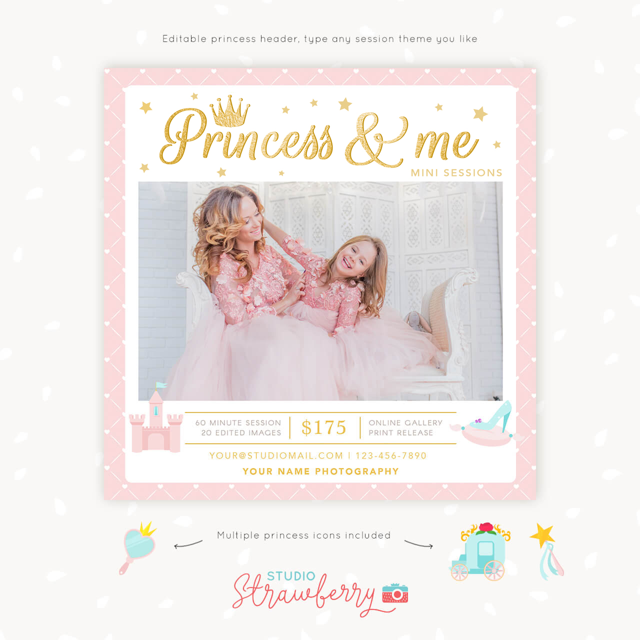 Princess mini sessions template