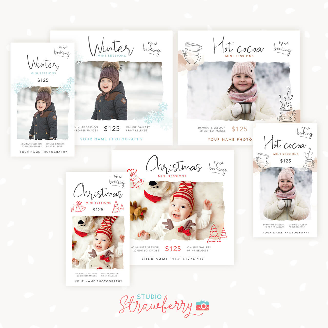 Winter Holidays Christmas Mini Sessions Template