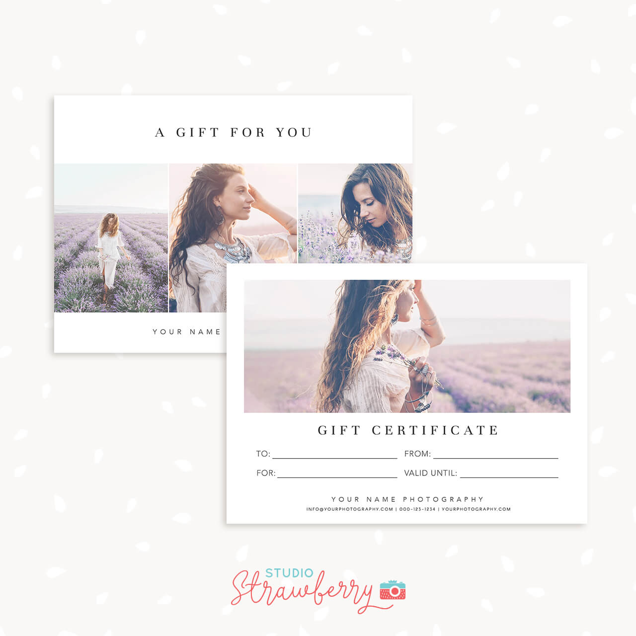 Minimalist Photographer Gift Certificate Template for Photoshop
