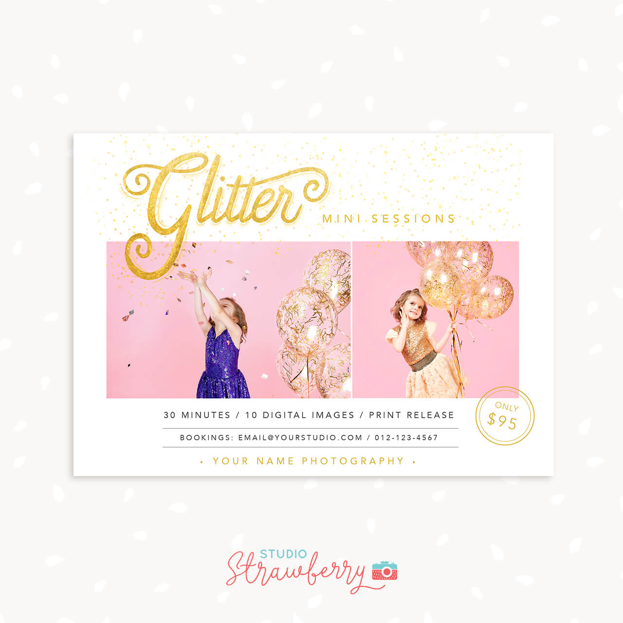 Glitter mini sessions template