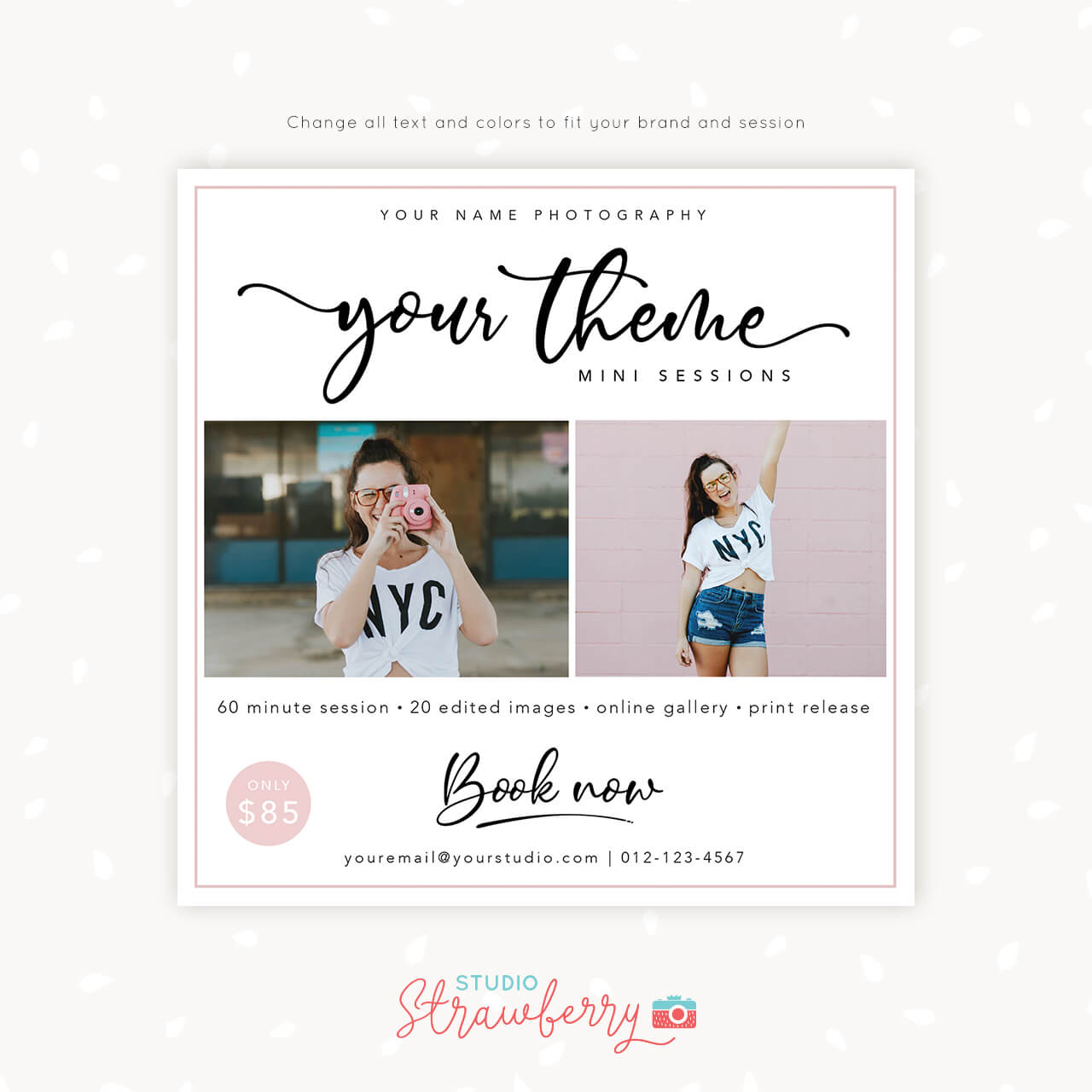 ‘your Theme Lettering Mini Sessions Template Strawberry Kit