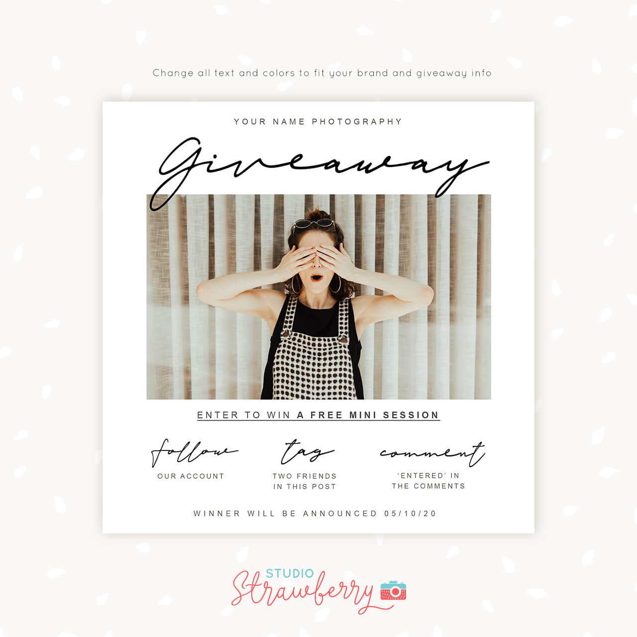 Photographer giveaway template