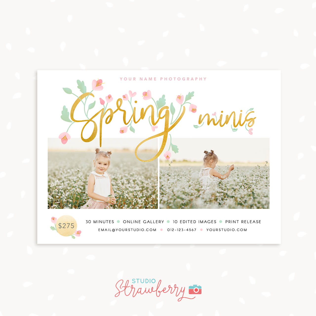 Spring Mini Sessions Template Floral