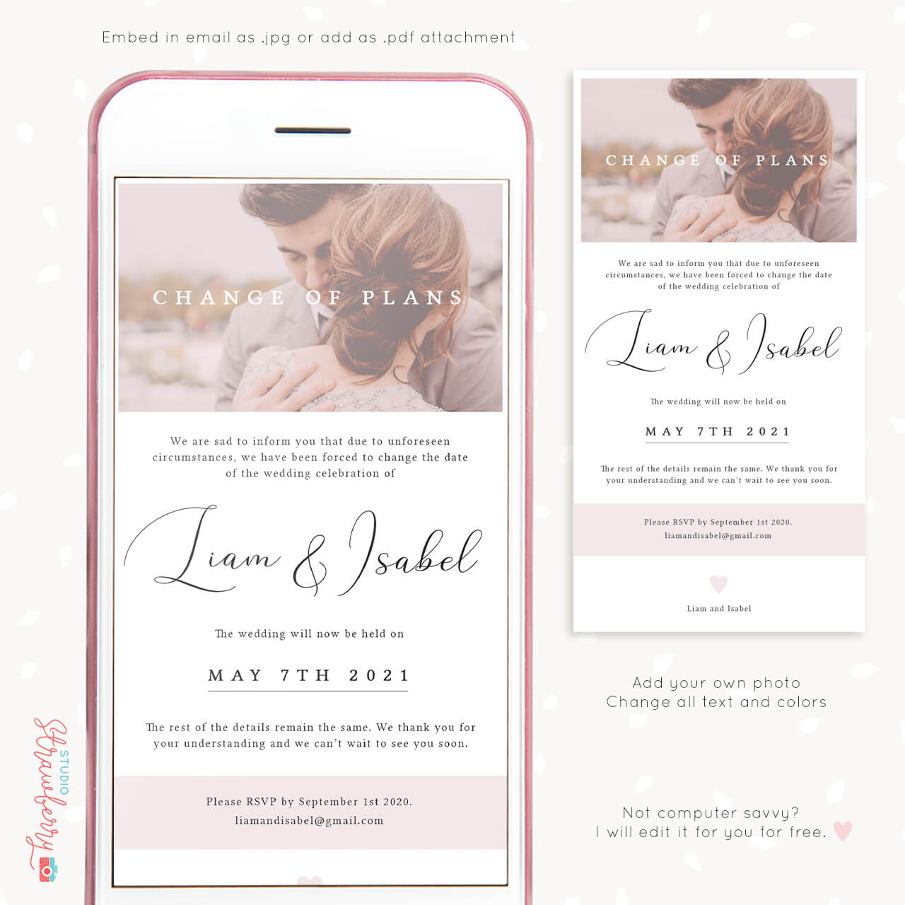 postponed-wedding-announcement-email-template-strawberry-kit