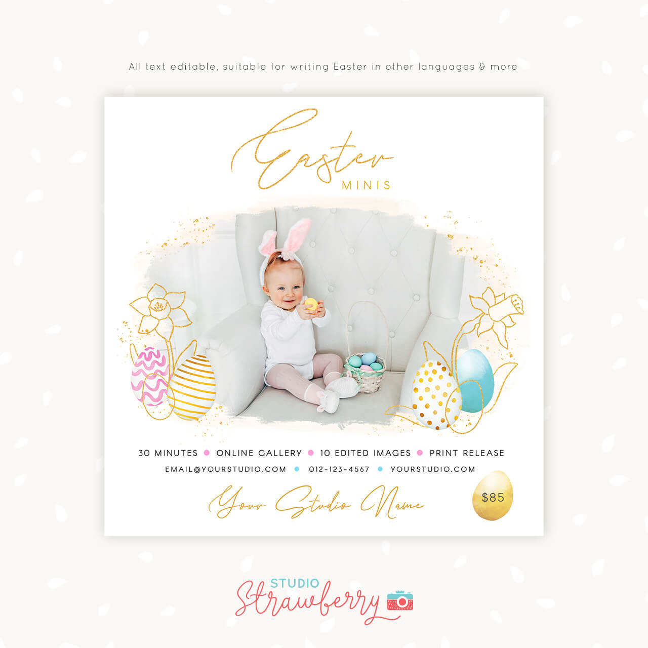 Easter mini sessions template