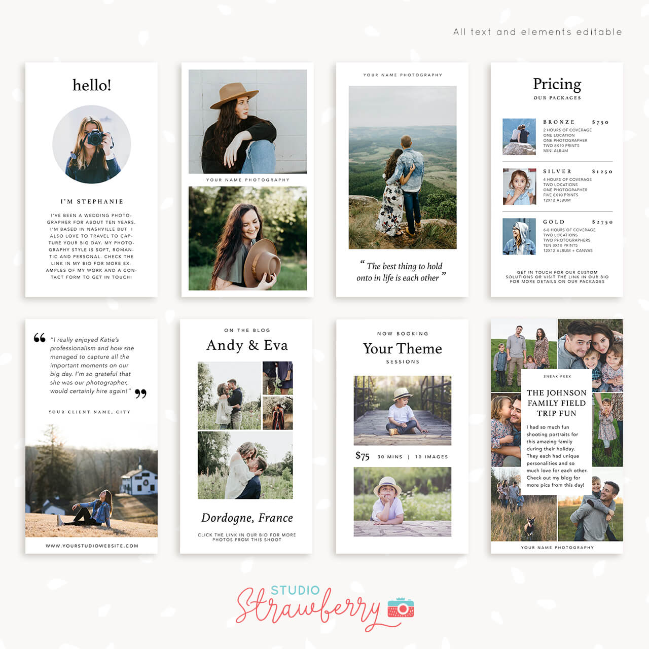 Instagram story templates photography photographer