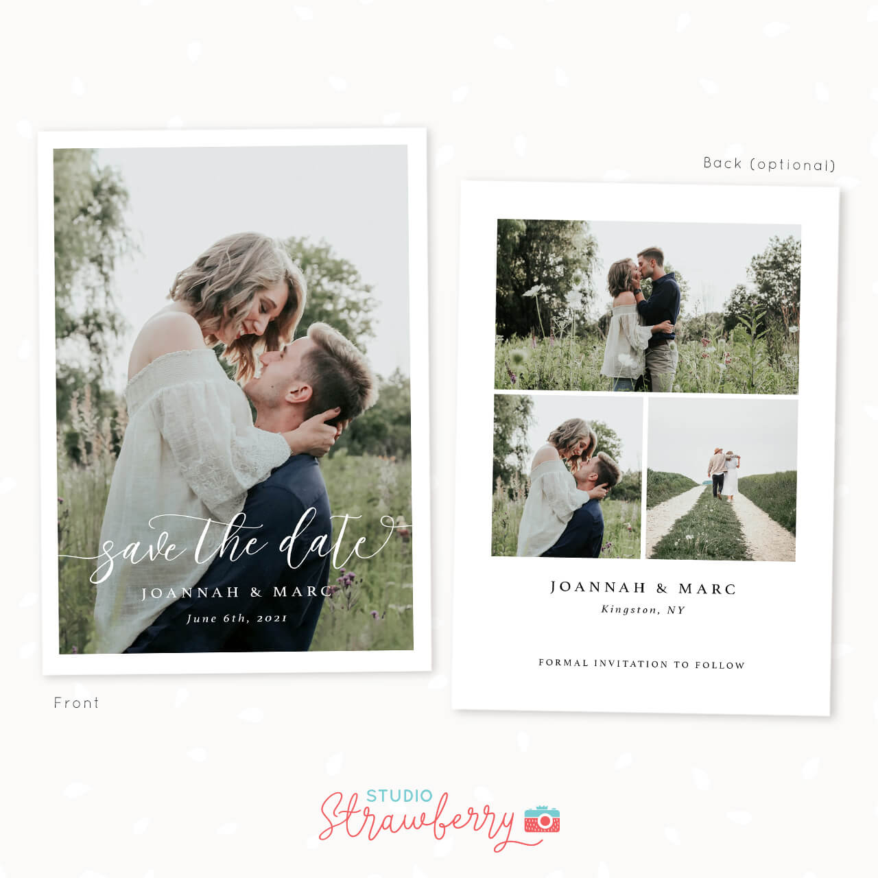 Save the date card photo calligraphy