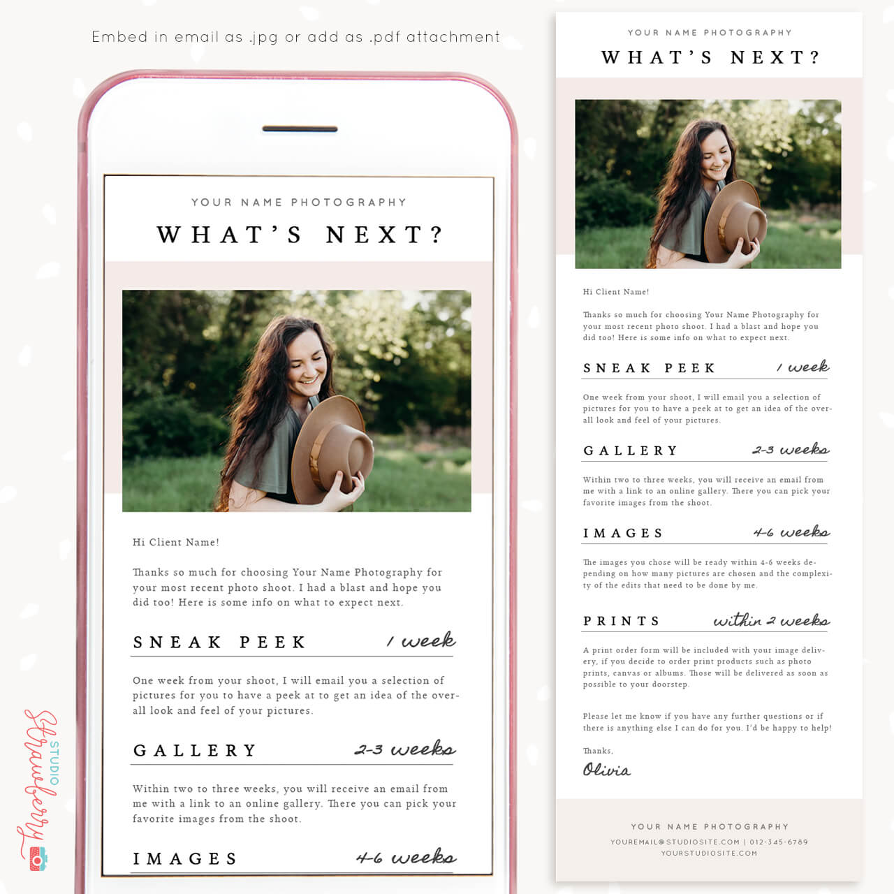 Follow up email template for photographers: what s next? Strawberry Kit