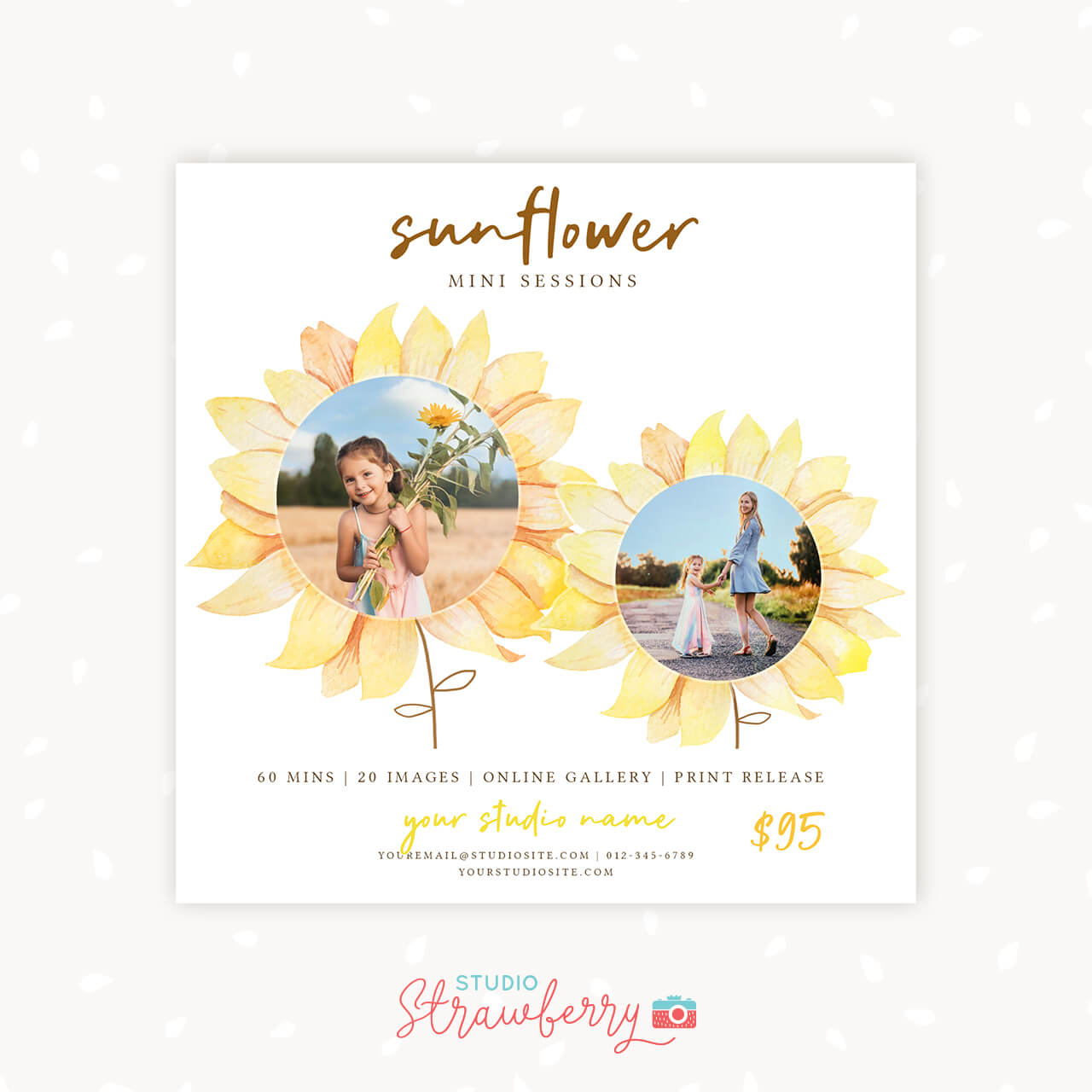 Sunflower mini sessions template