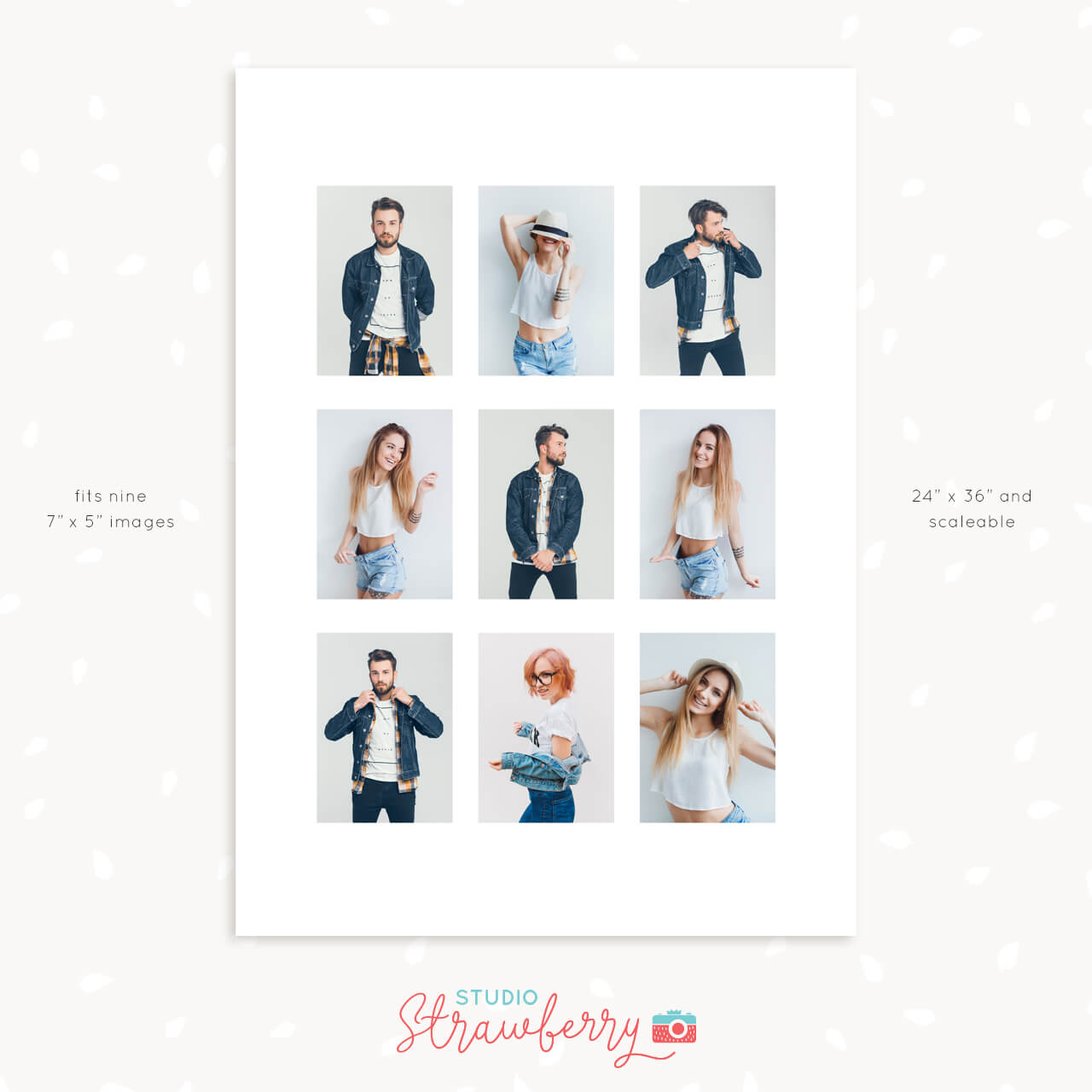 9up 9 7x5 photo collage template