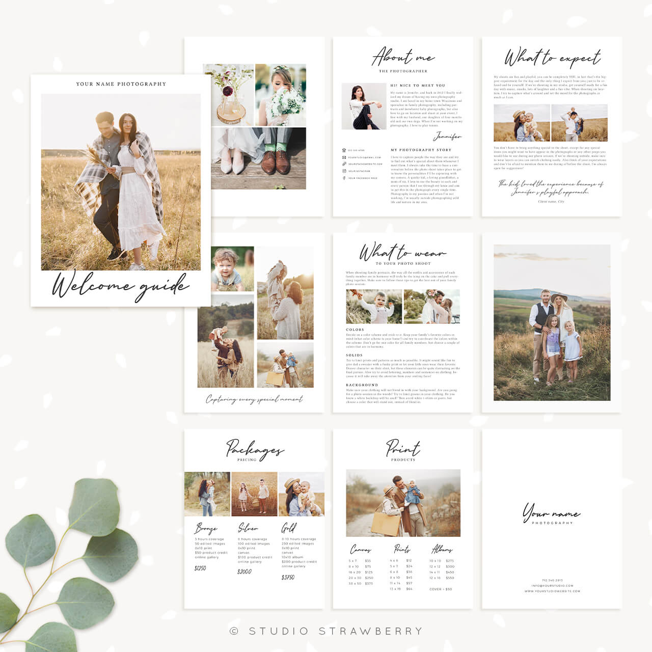 Photographer welcome guide template