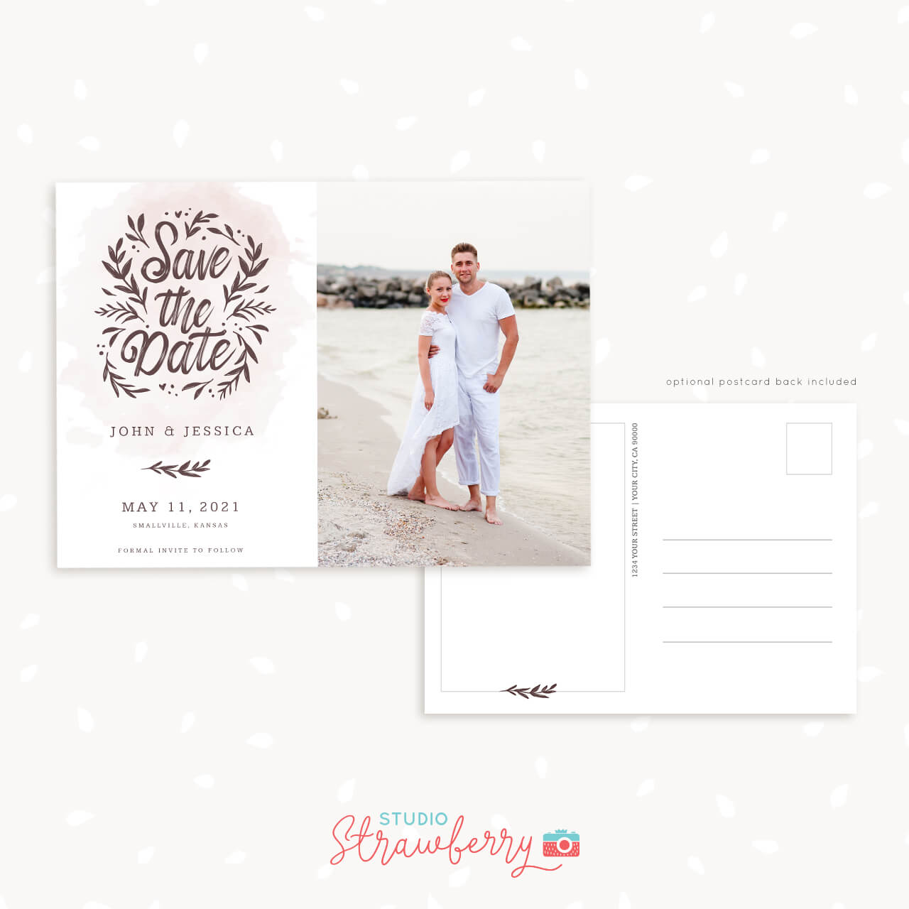 Save the date postcard template