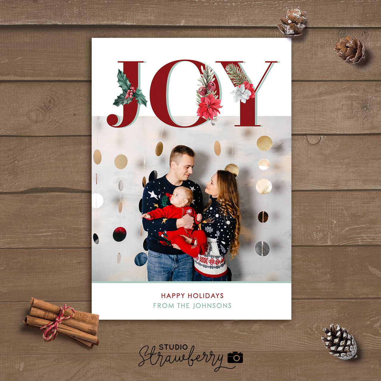 Christmas Photo Card Template Joy