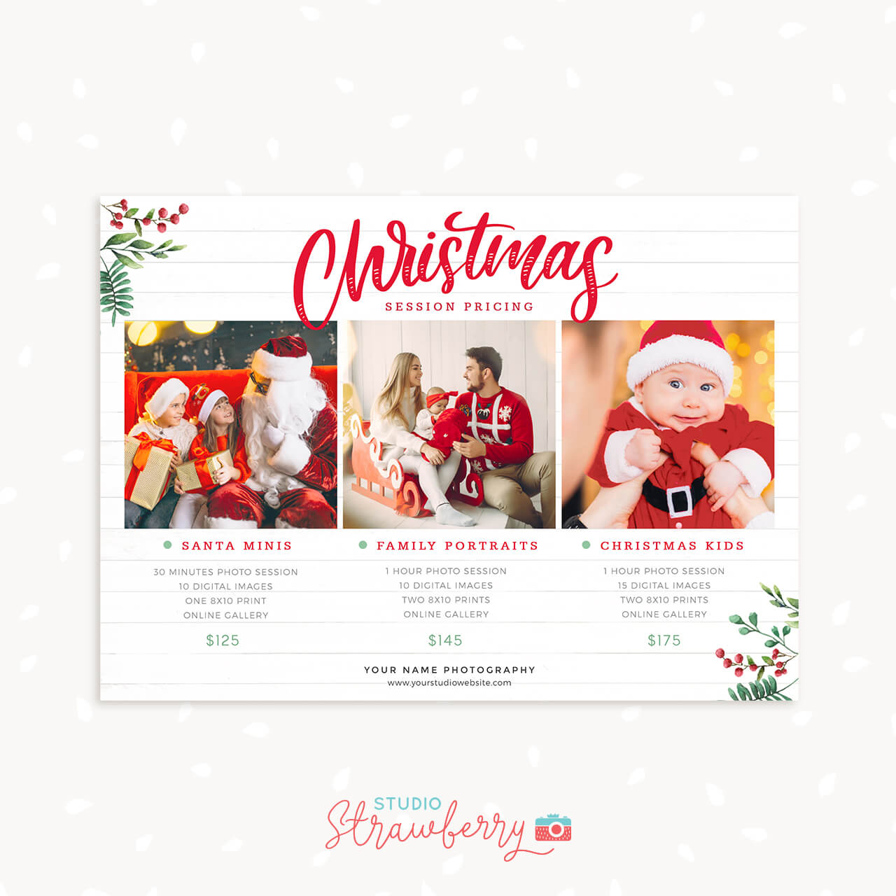 Christmas pricing packages template