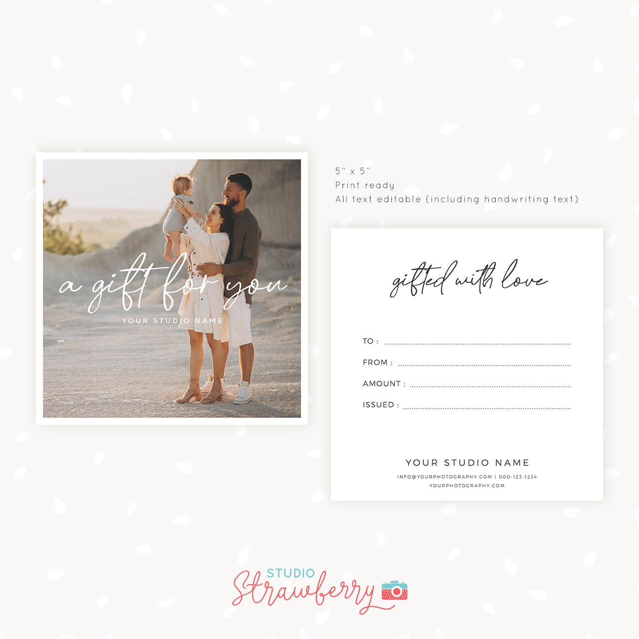 Photographer gift certificate template