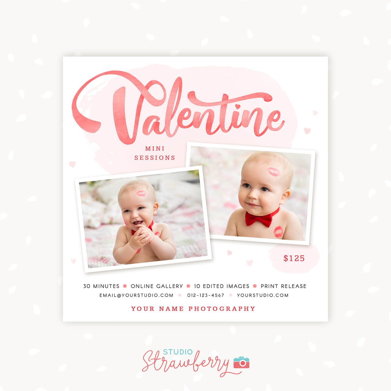 Valentine mini sessions promotion template