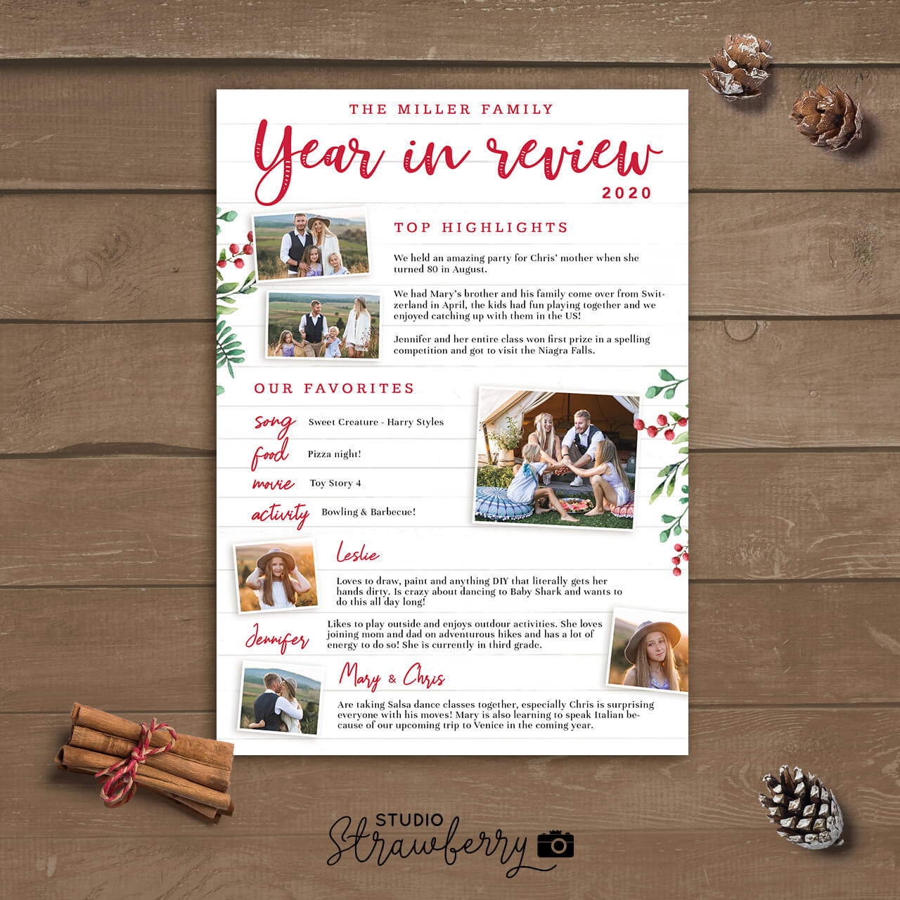 Year in review Christmas card template
