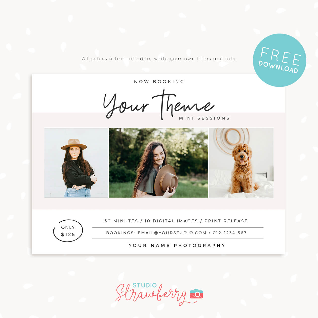 Free mini session template for photoshop
