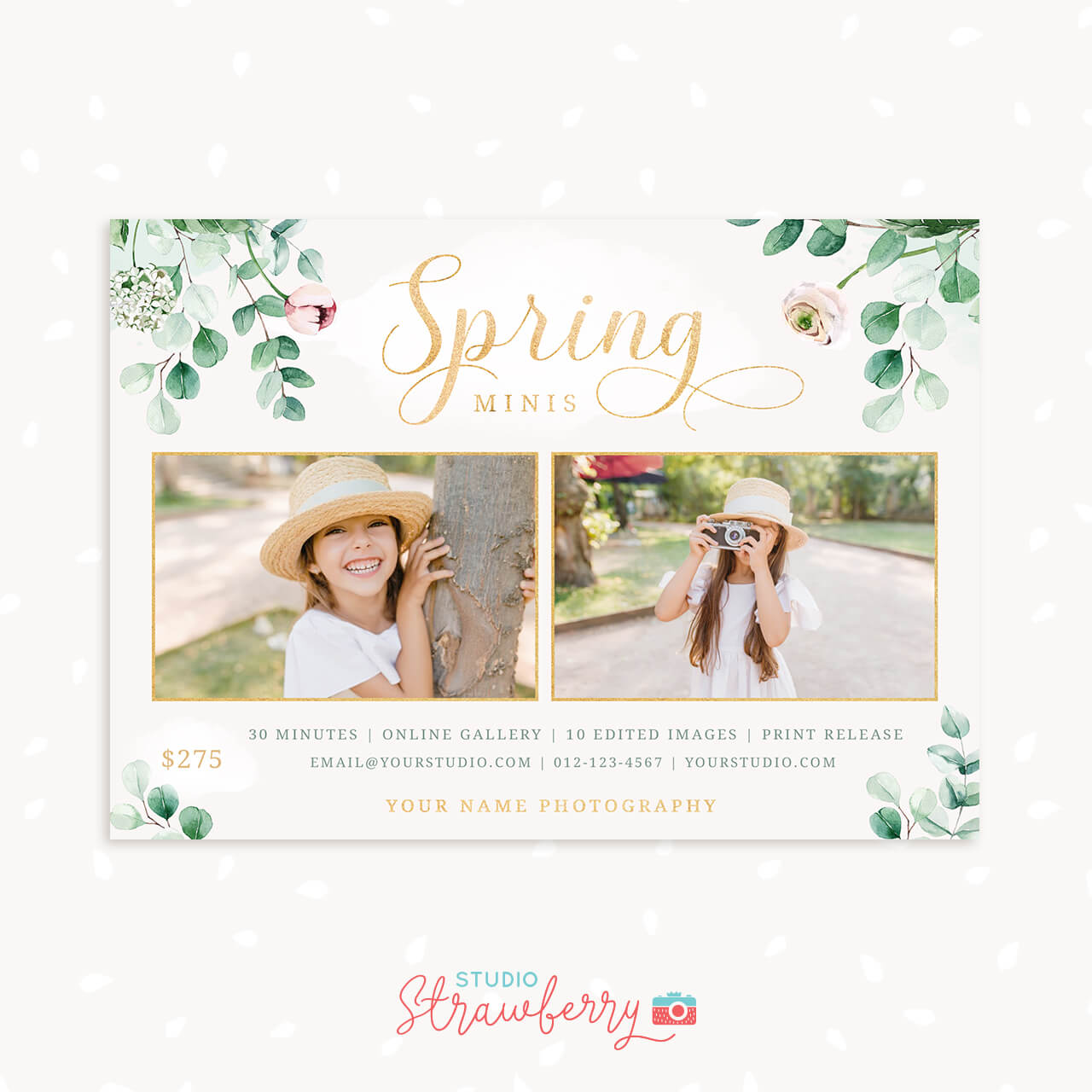Spring mini sessions template photography