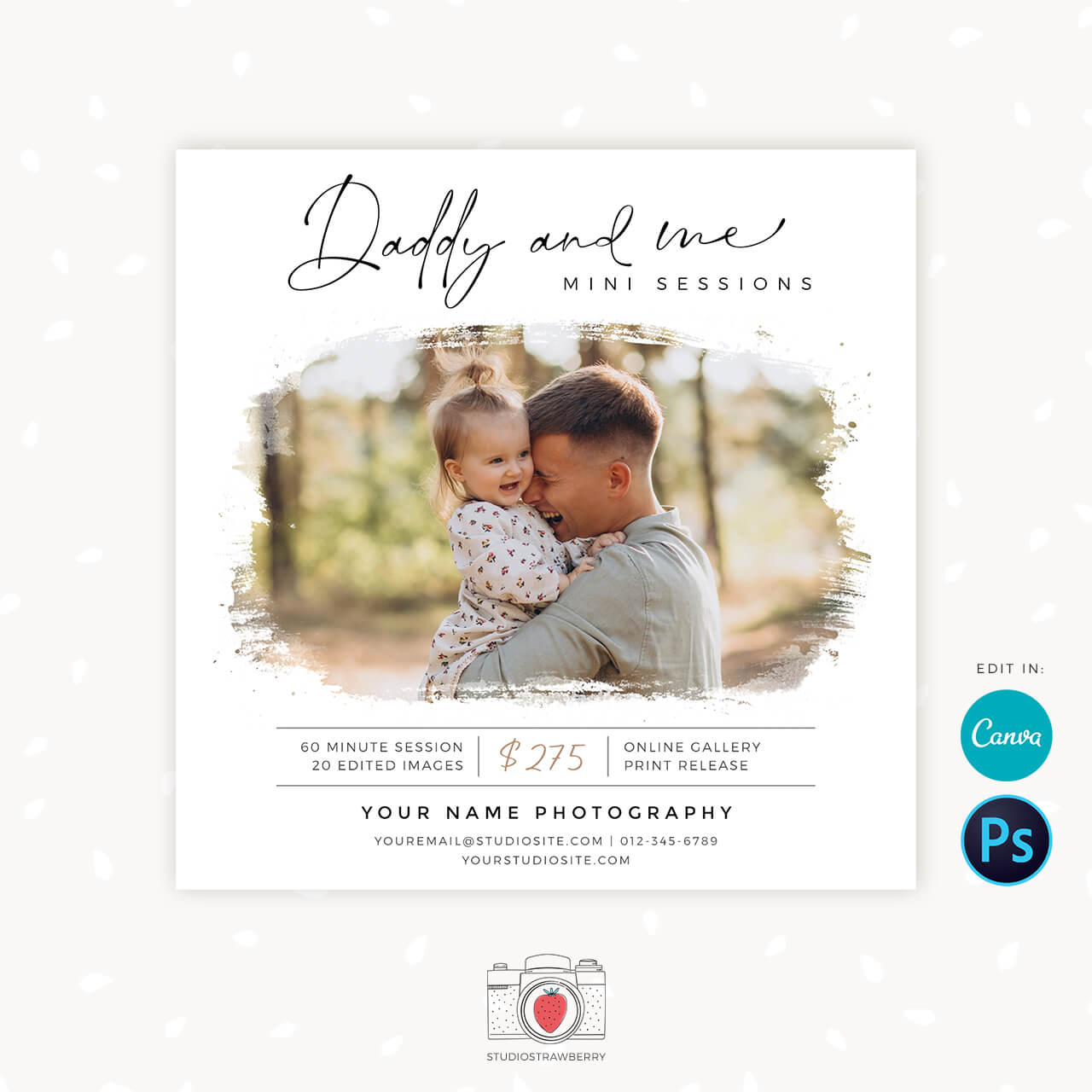 Daddy and me mini sessions template