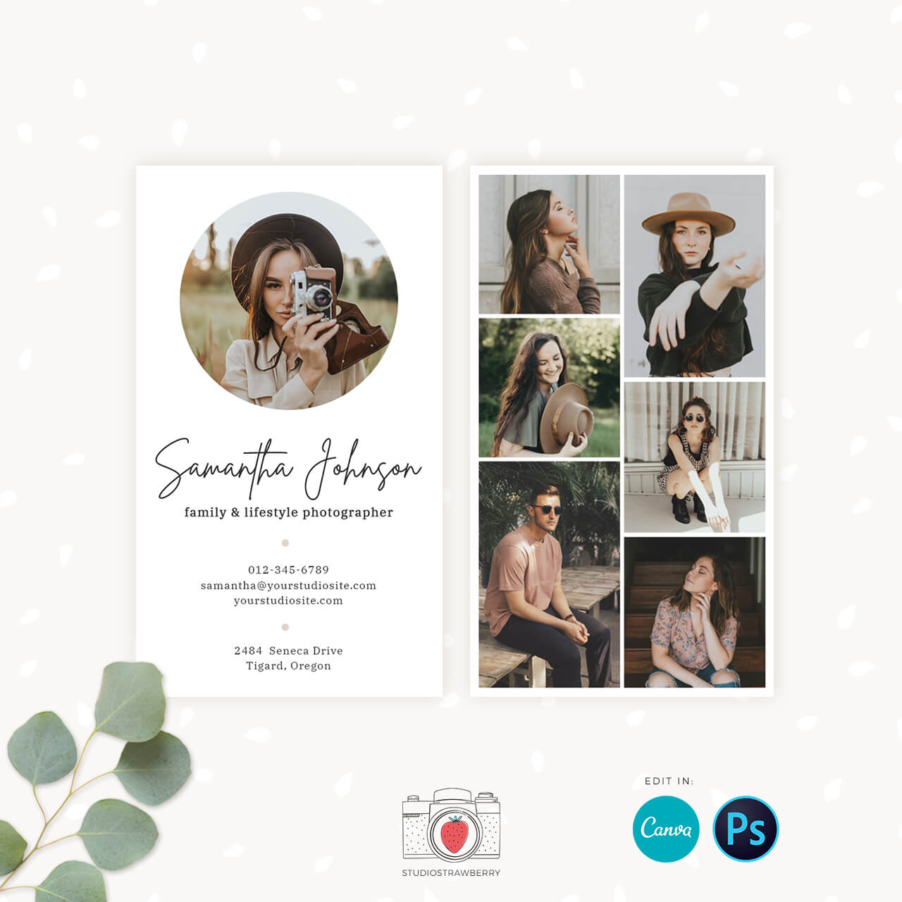 Photography Business Card Canva Template