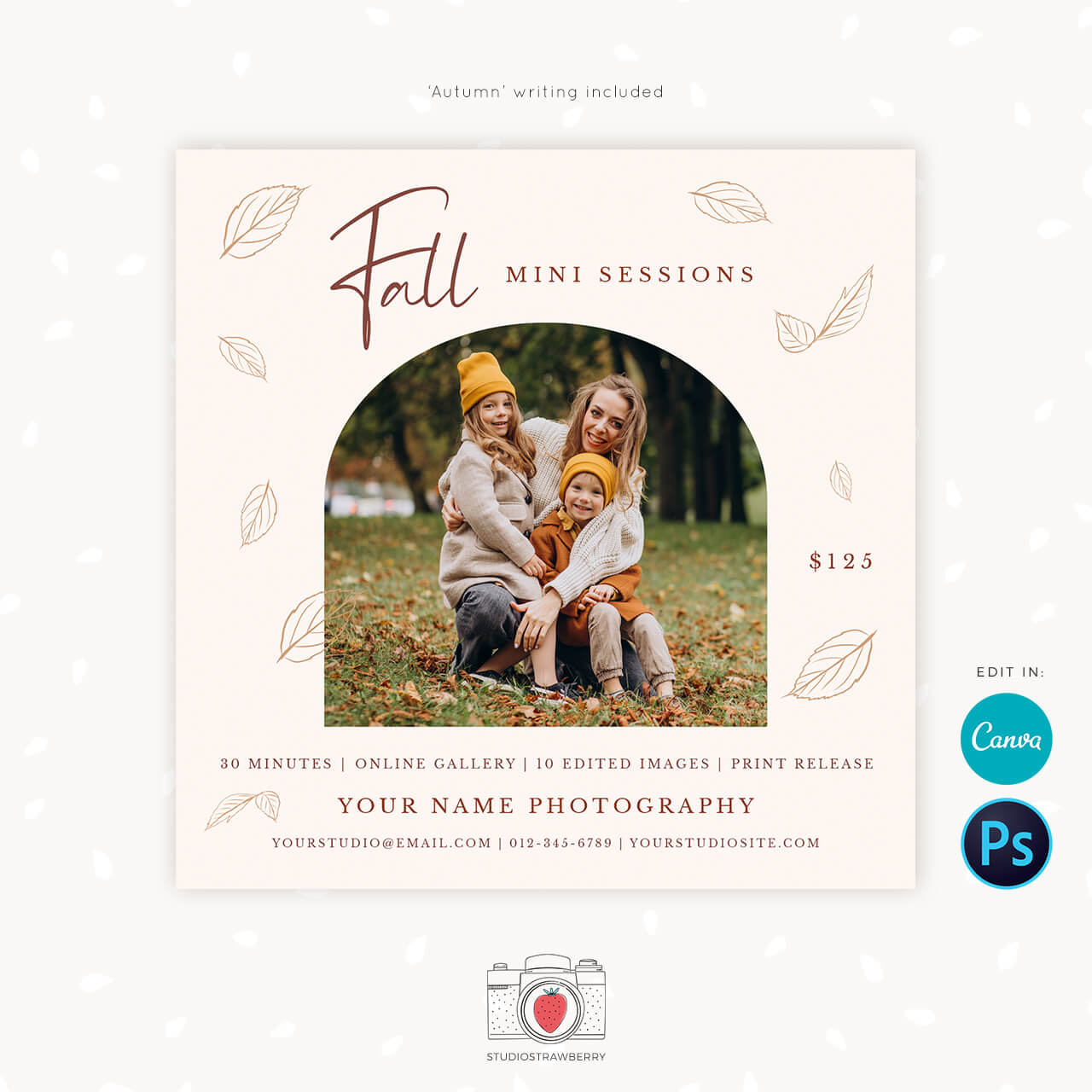 Photographer fall autumn mini sessions template