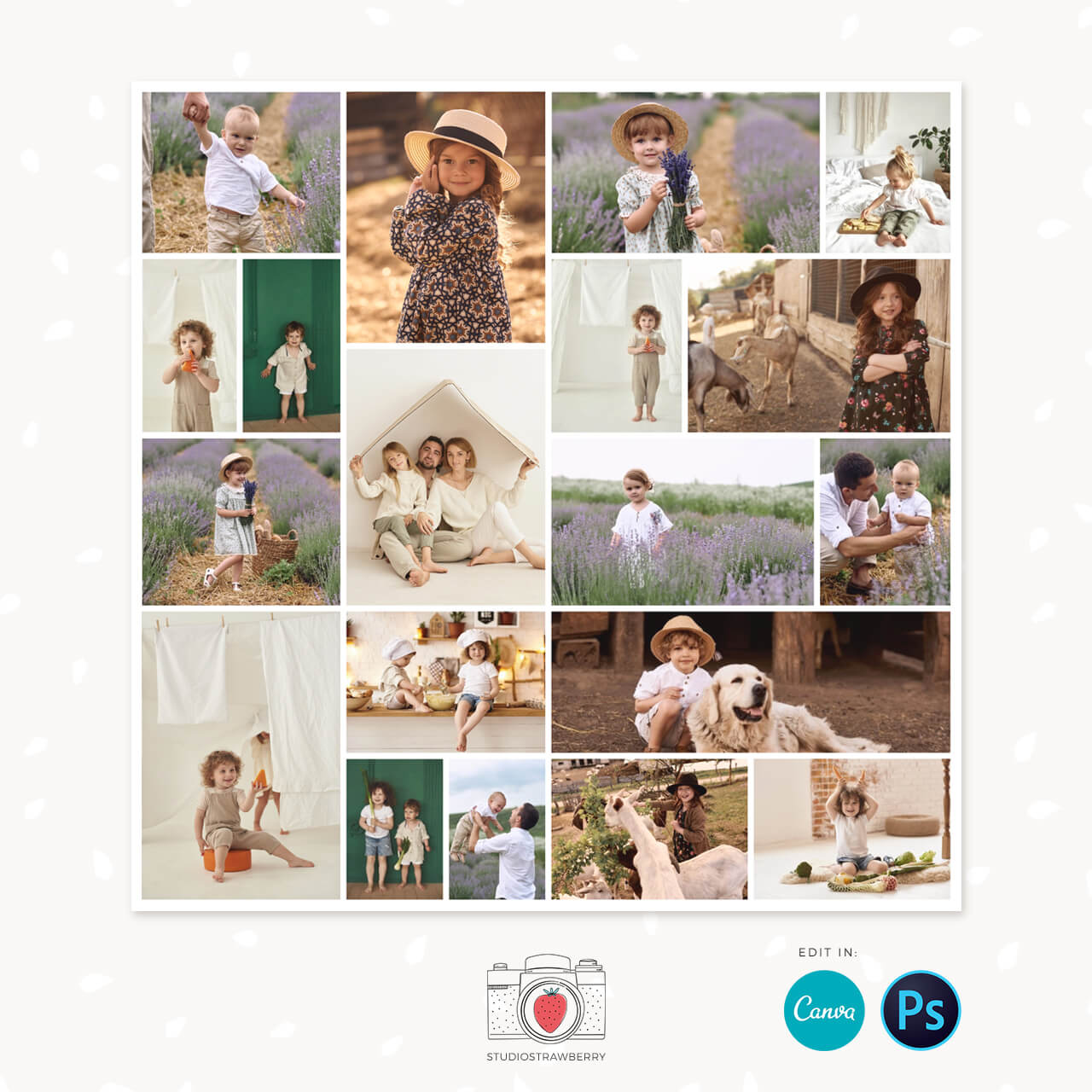 Big photo collage square canva