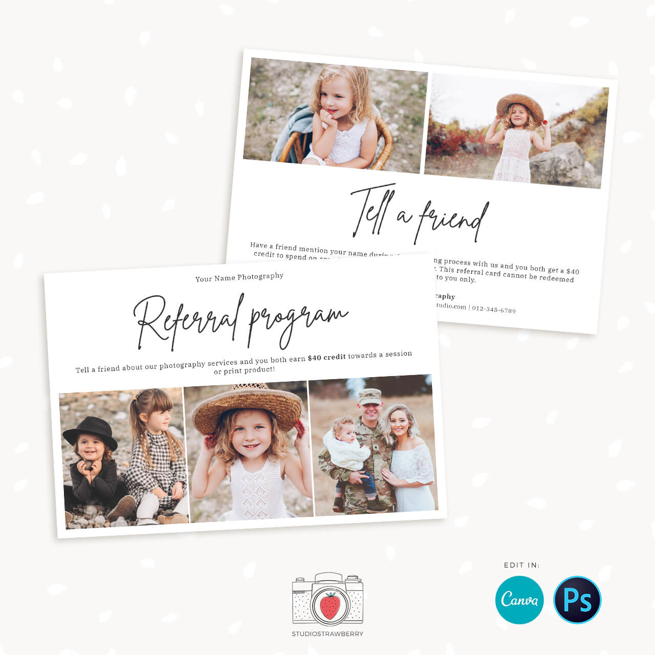 Photographer Referral Program Cards Canva