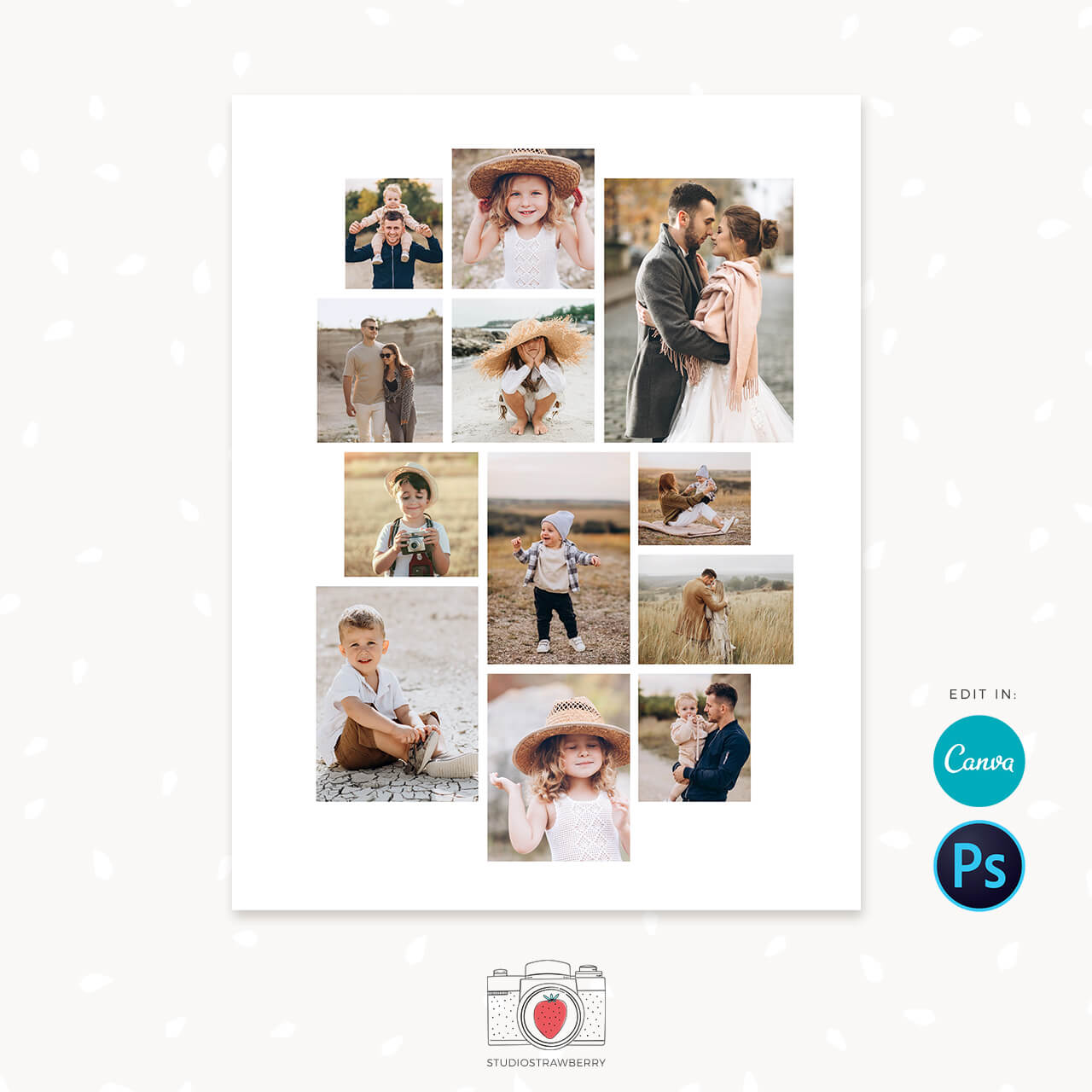 Letter size Photo Collage template