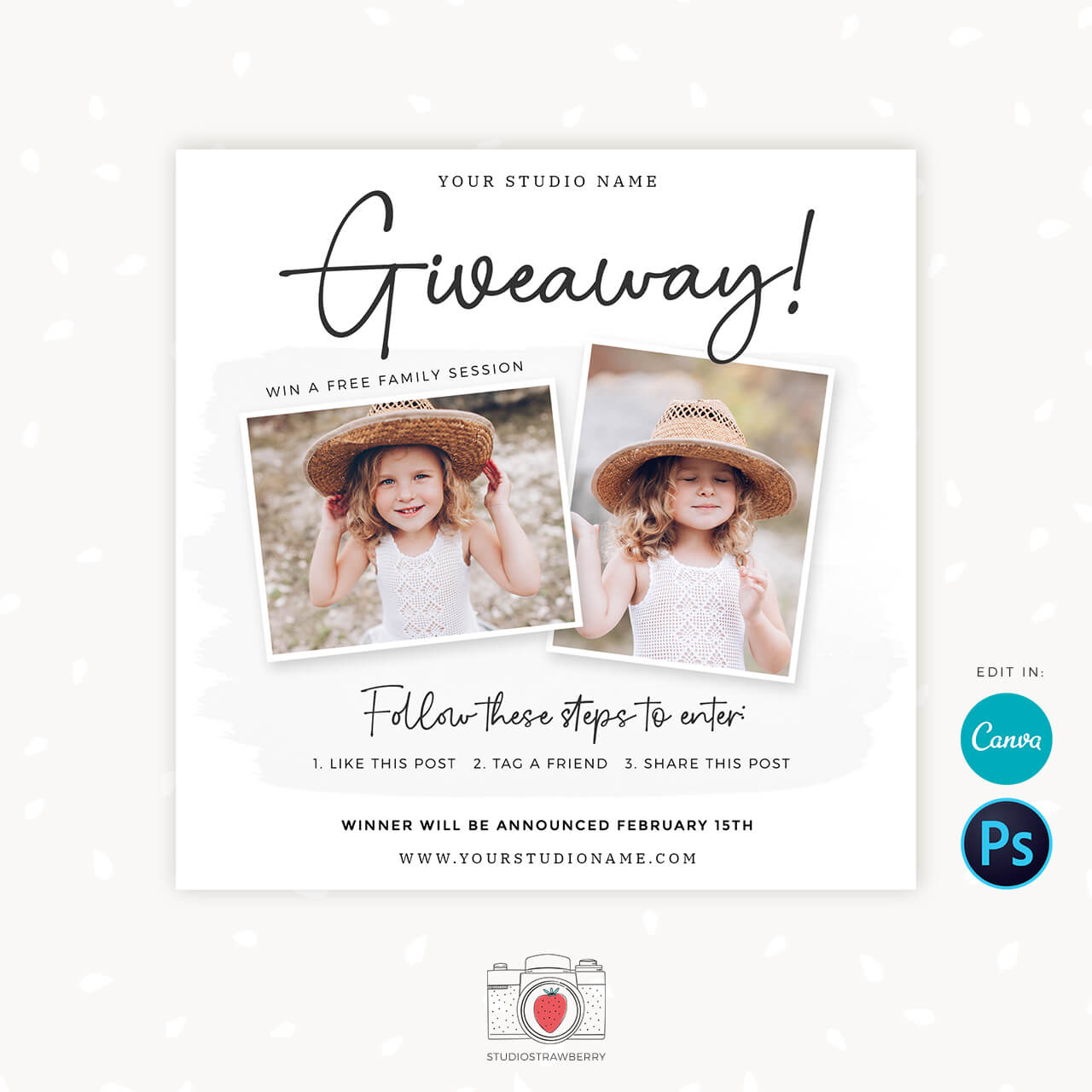 Giveaway Steps For Social Media Post With 3 Steps To Win Stock