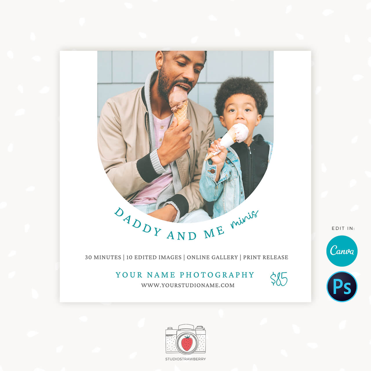 Daddy and me fathers day mini sessions template