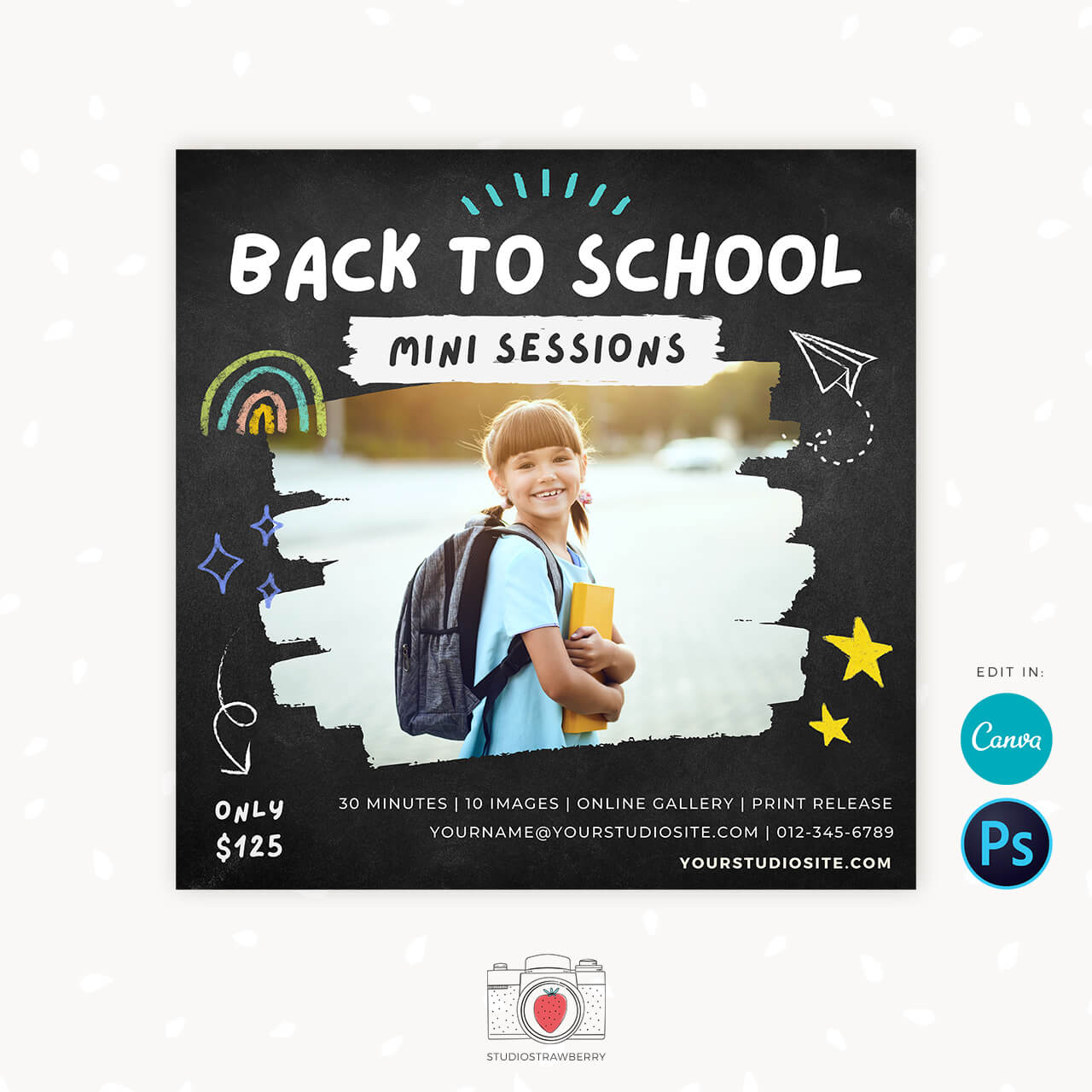Back to school mini sessions chalkboard
