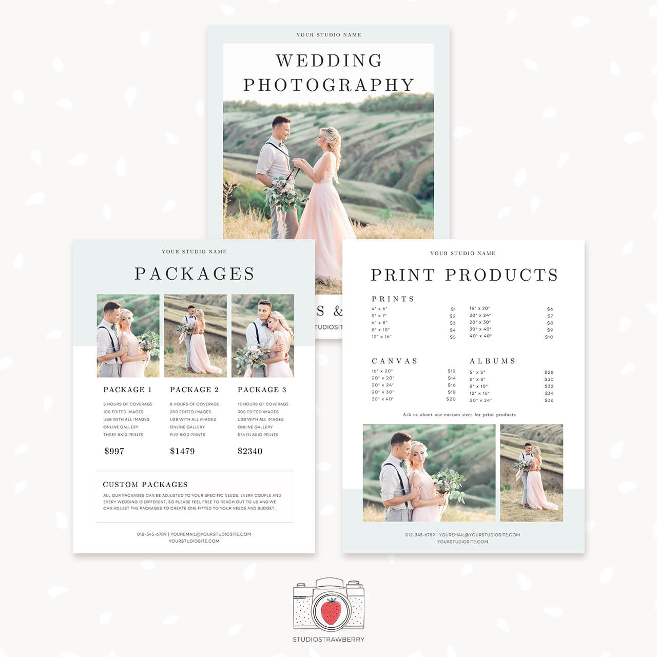 Wedding Photographer Packages Pricing Guide Template Strawberry Kit