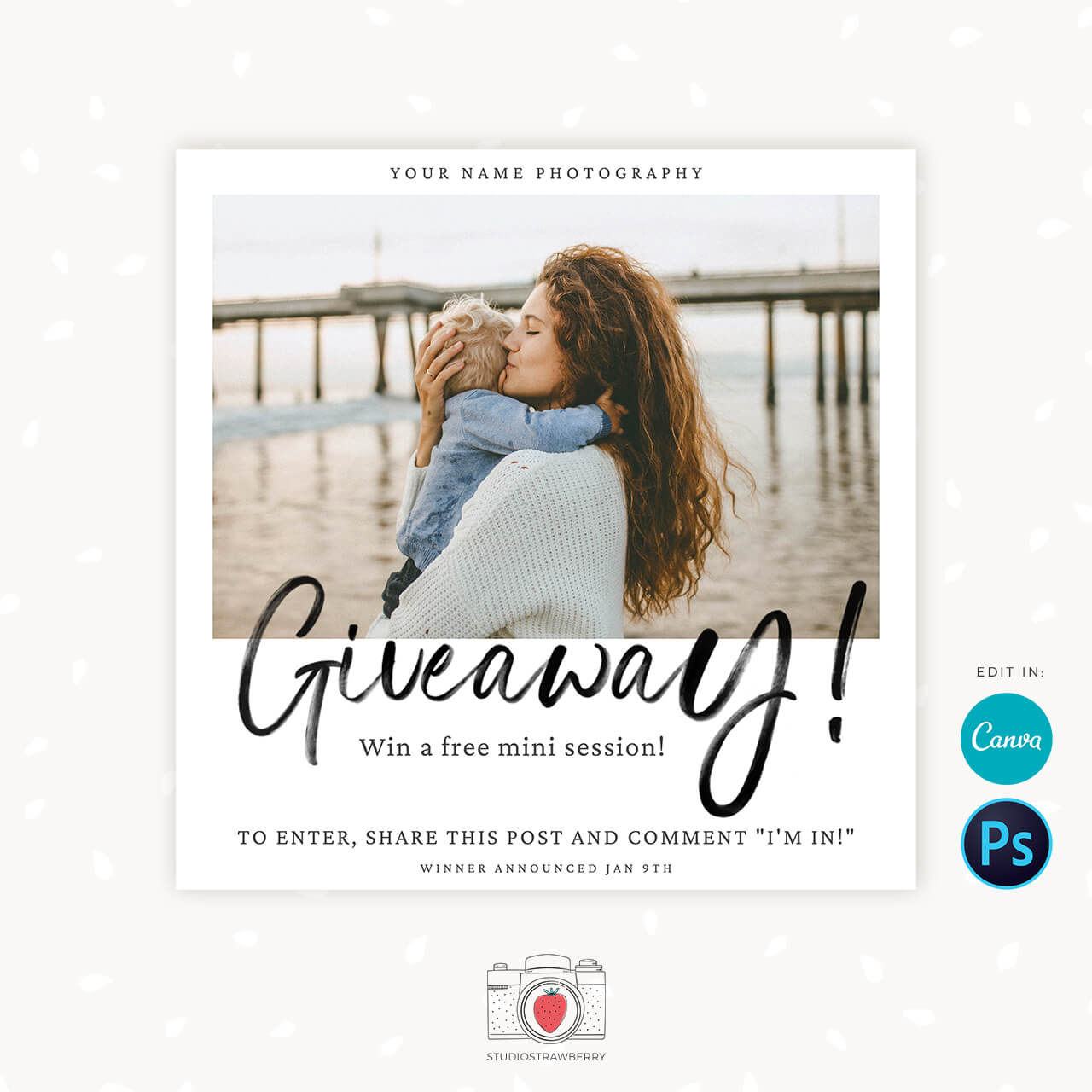 Giveaway contest template canva