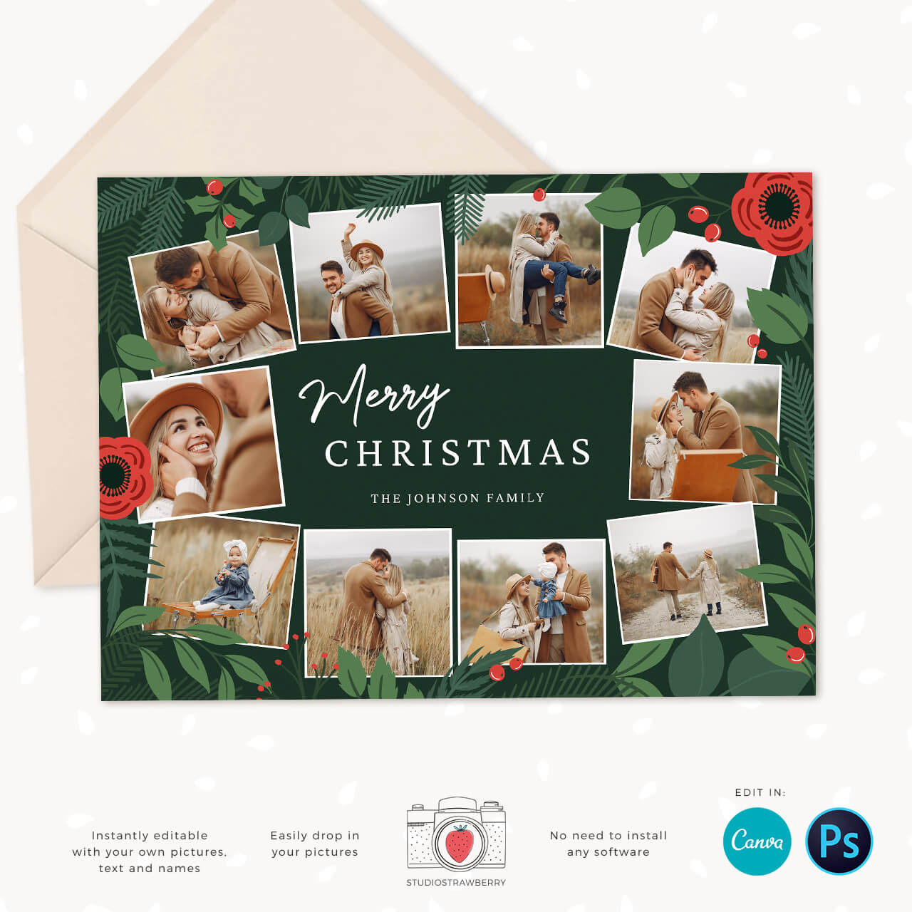 Christmas year in review template Canva
