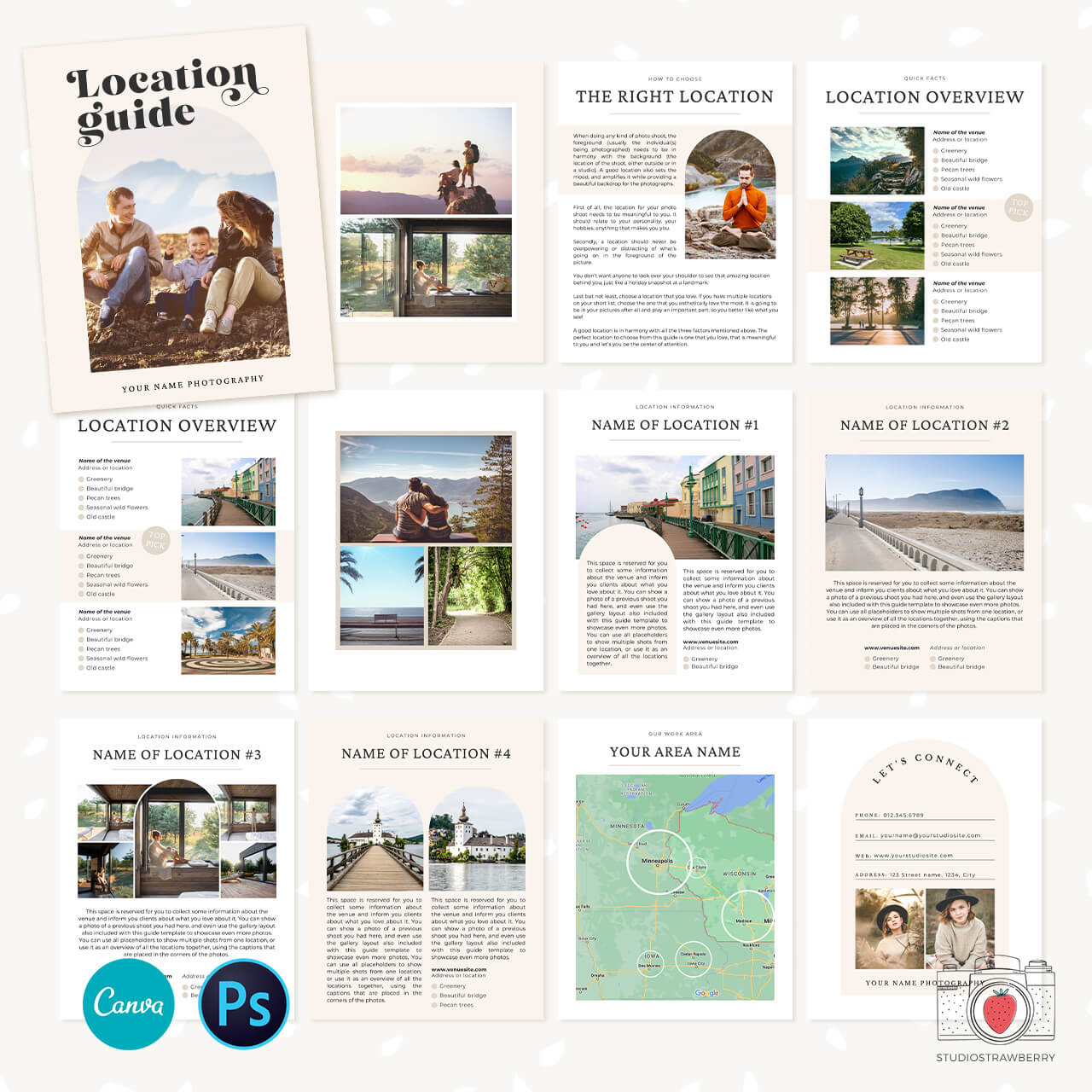 Location guide template Photographer Canva