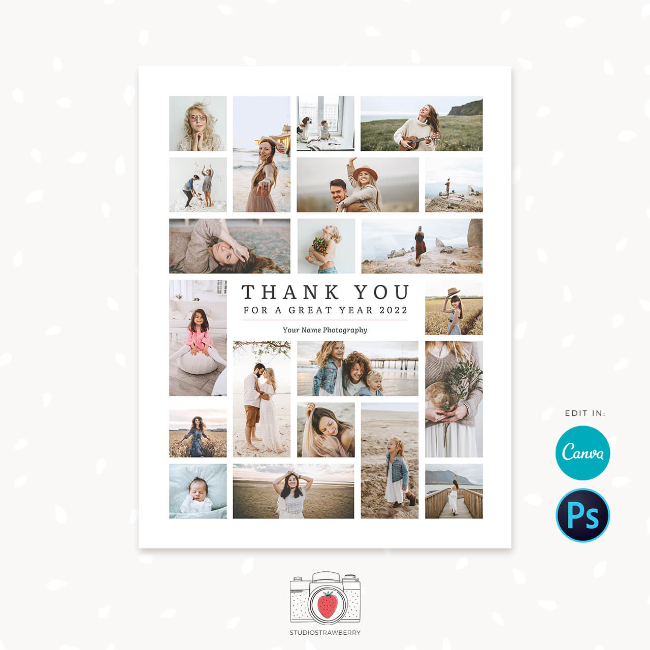 Photographer end of year collage template Canva