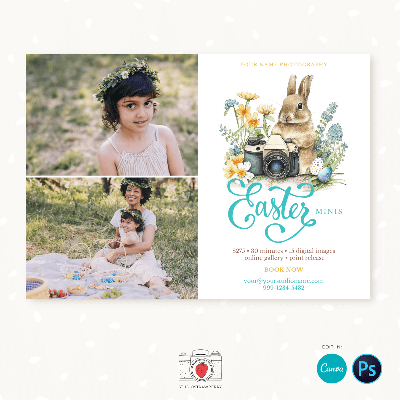 Easter mini sessions marketing template