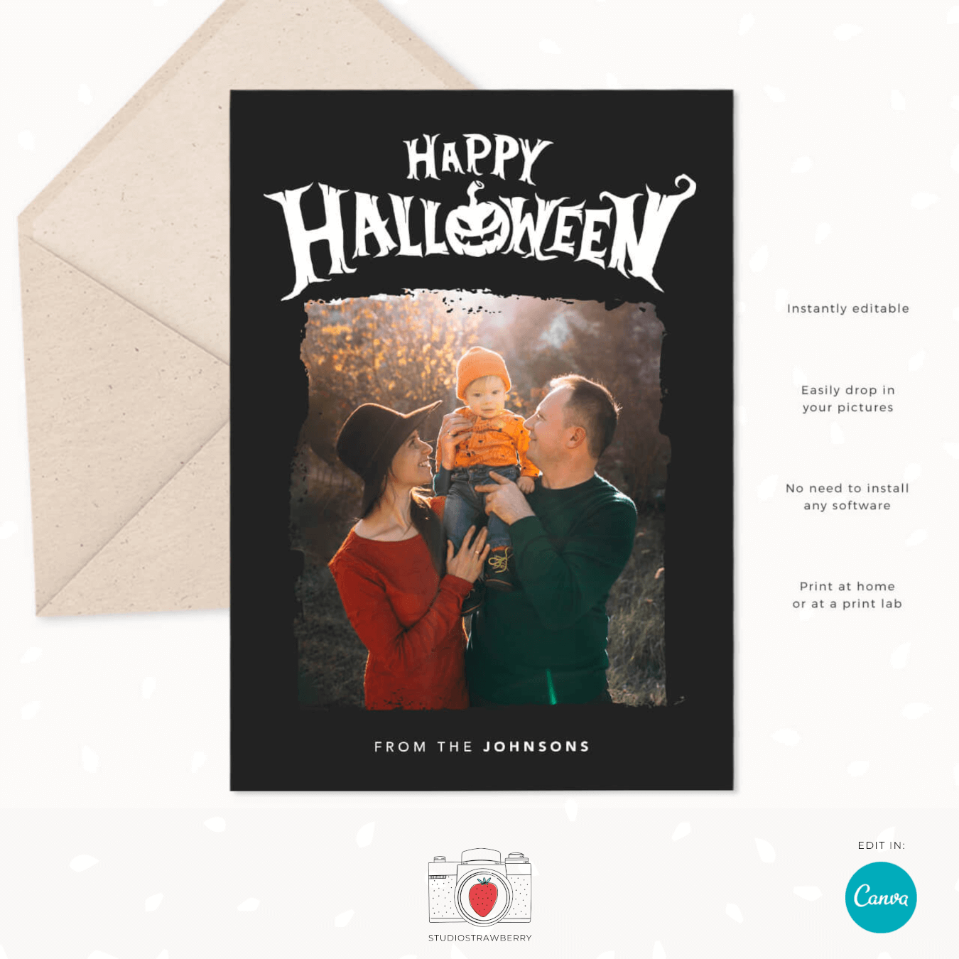 Halloween photo card printable