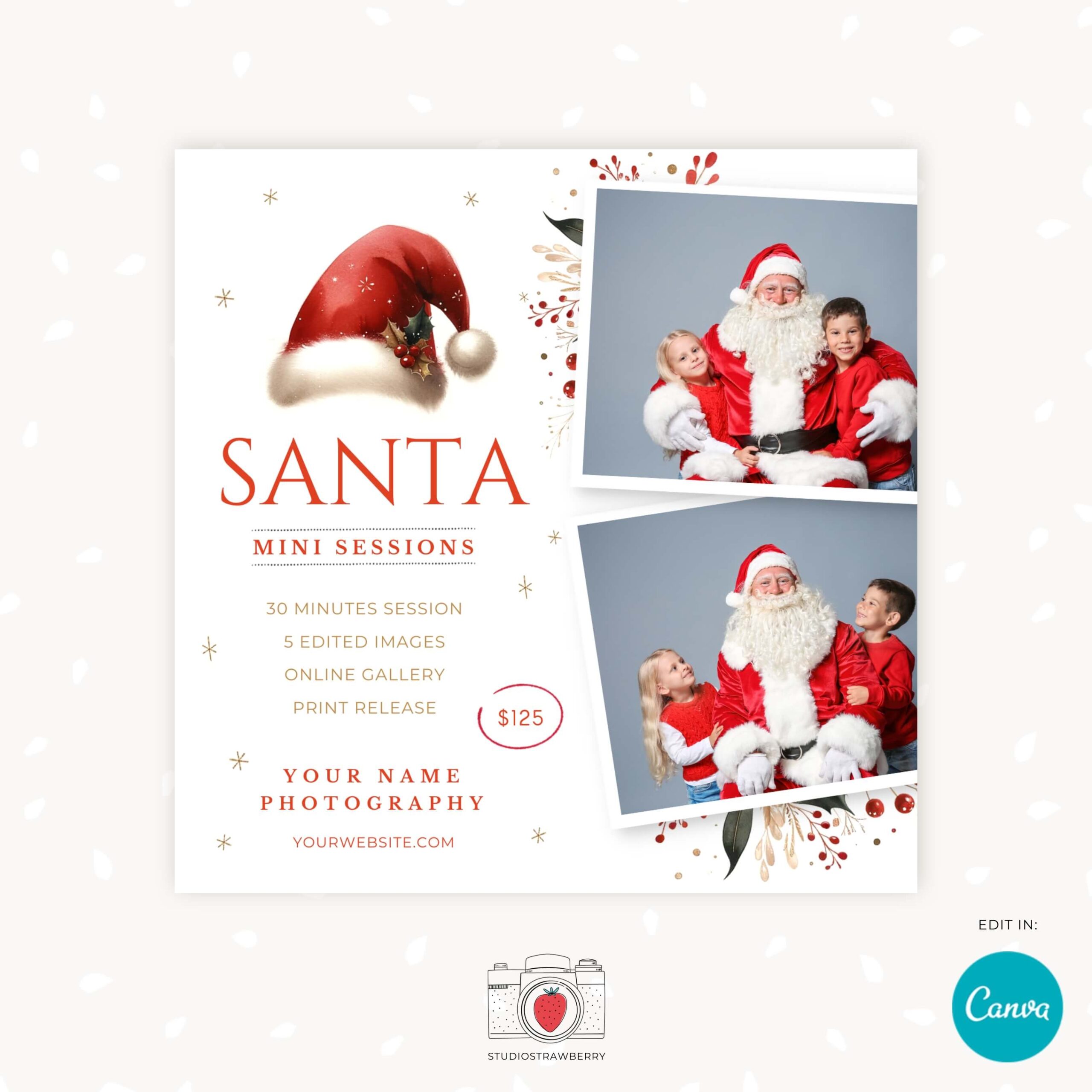 Santa mini sessions template