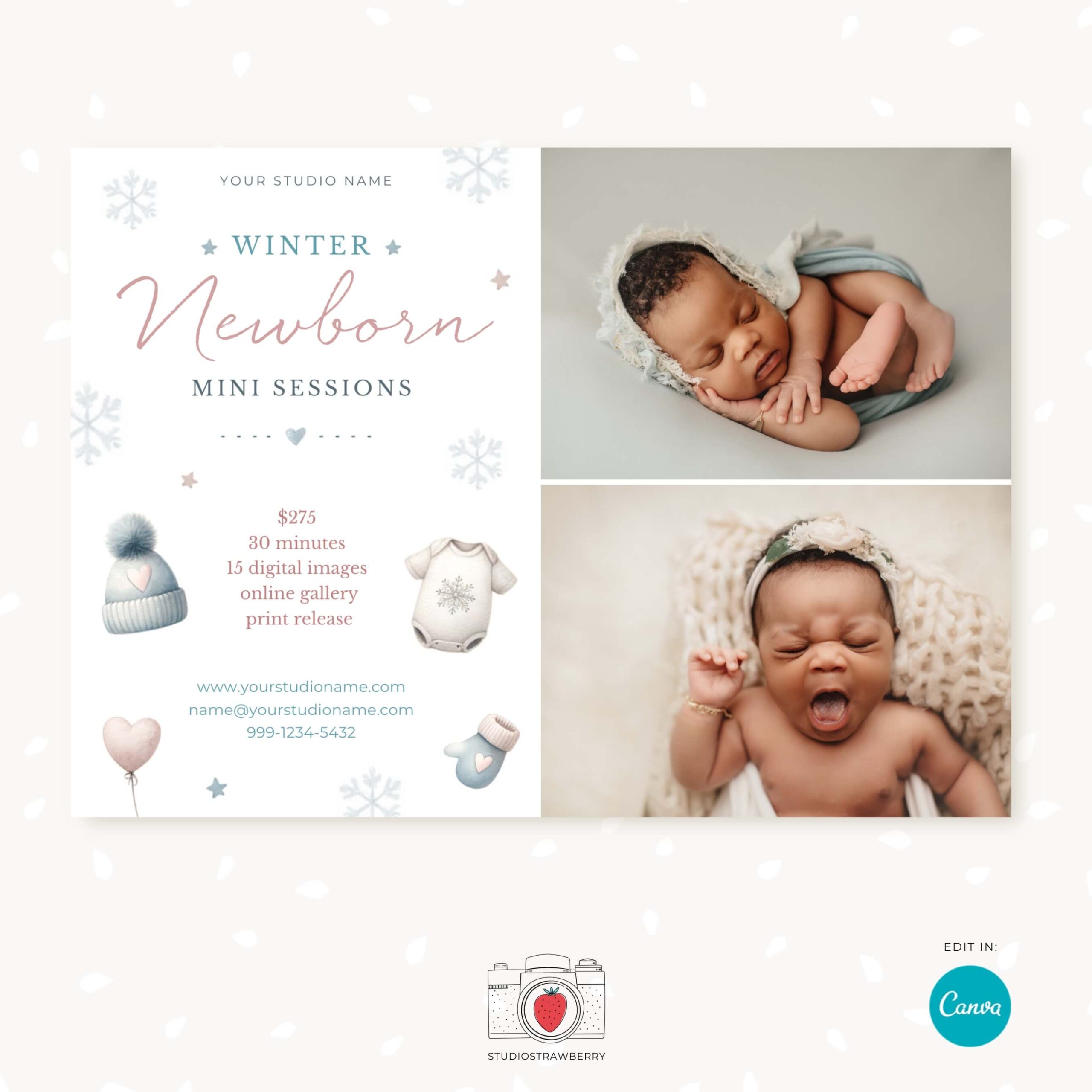 Winter Newborn Mini Sessions Marketing Template