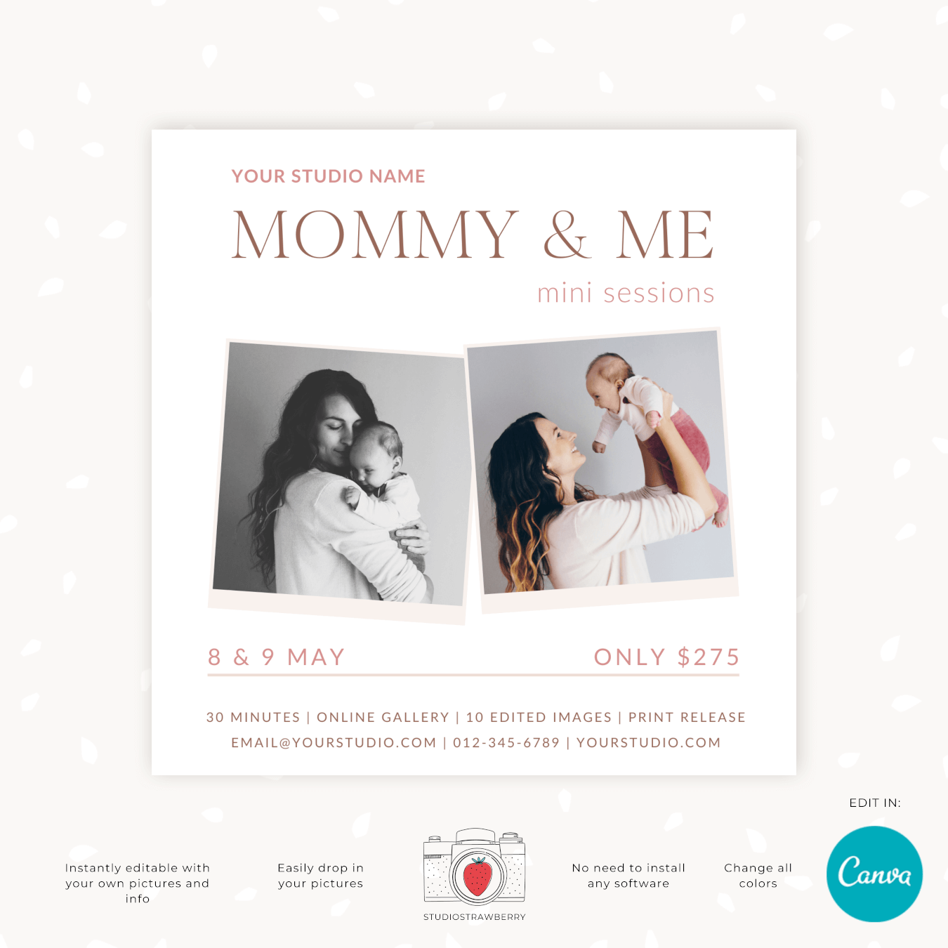 Mommy and me mothers day minimal template
