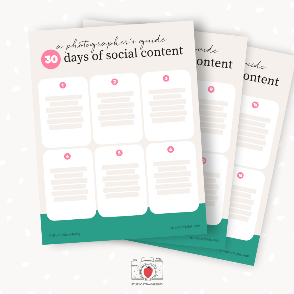 30 days of content for photographers guide