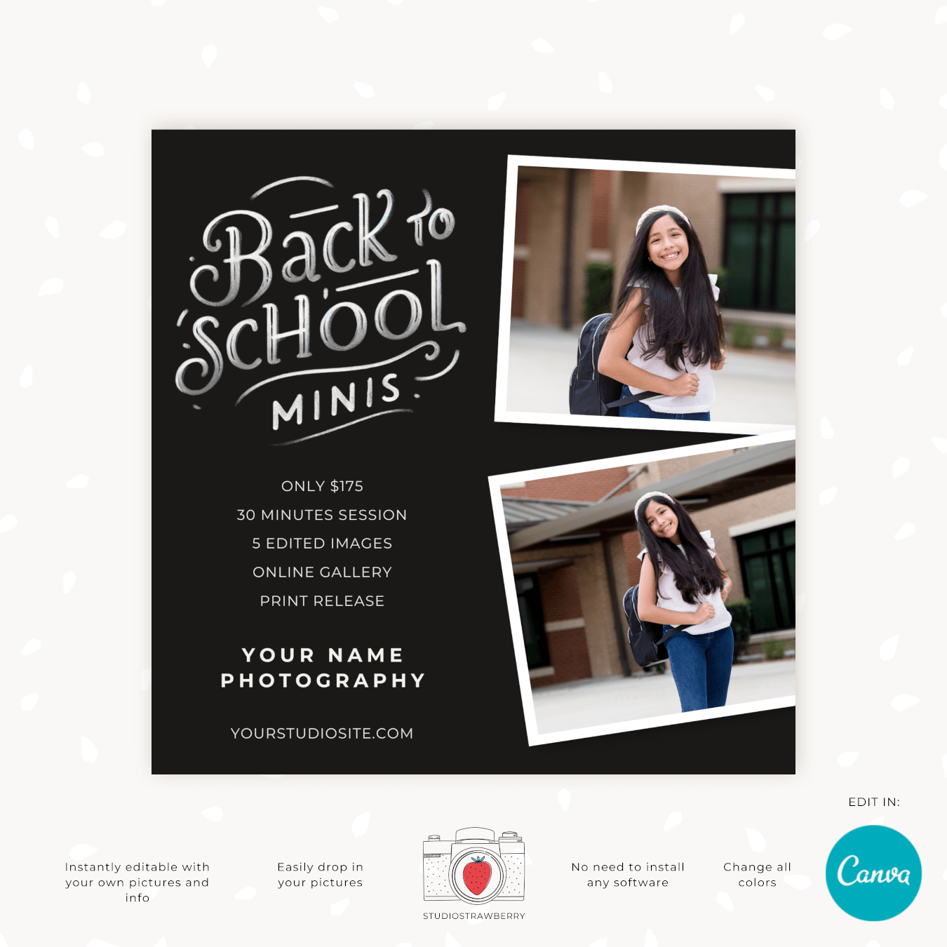 Back to School mini sessions template