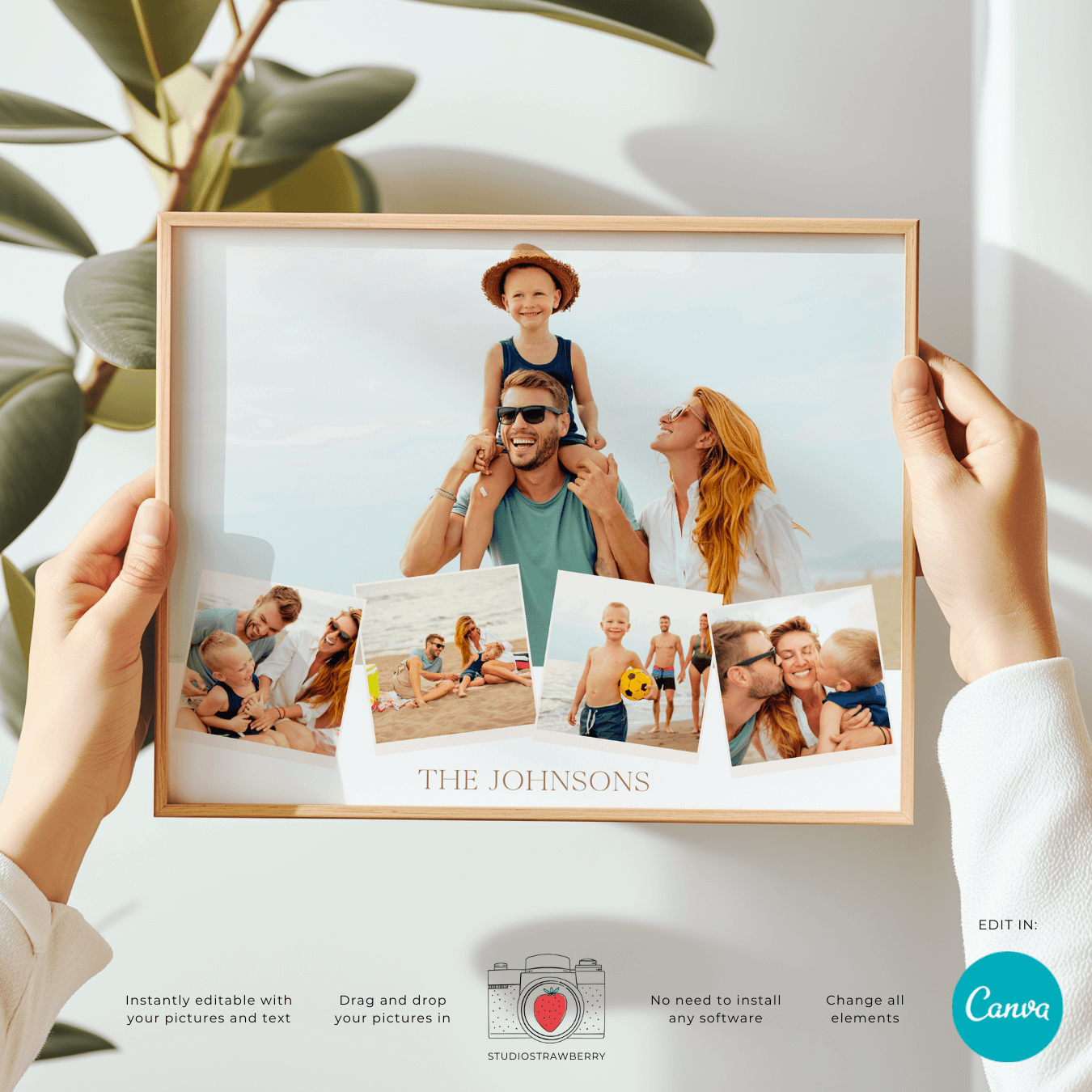 Family pictures photo collage printable template